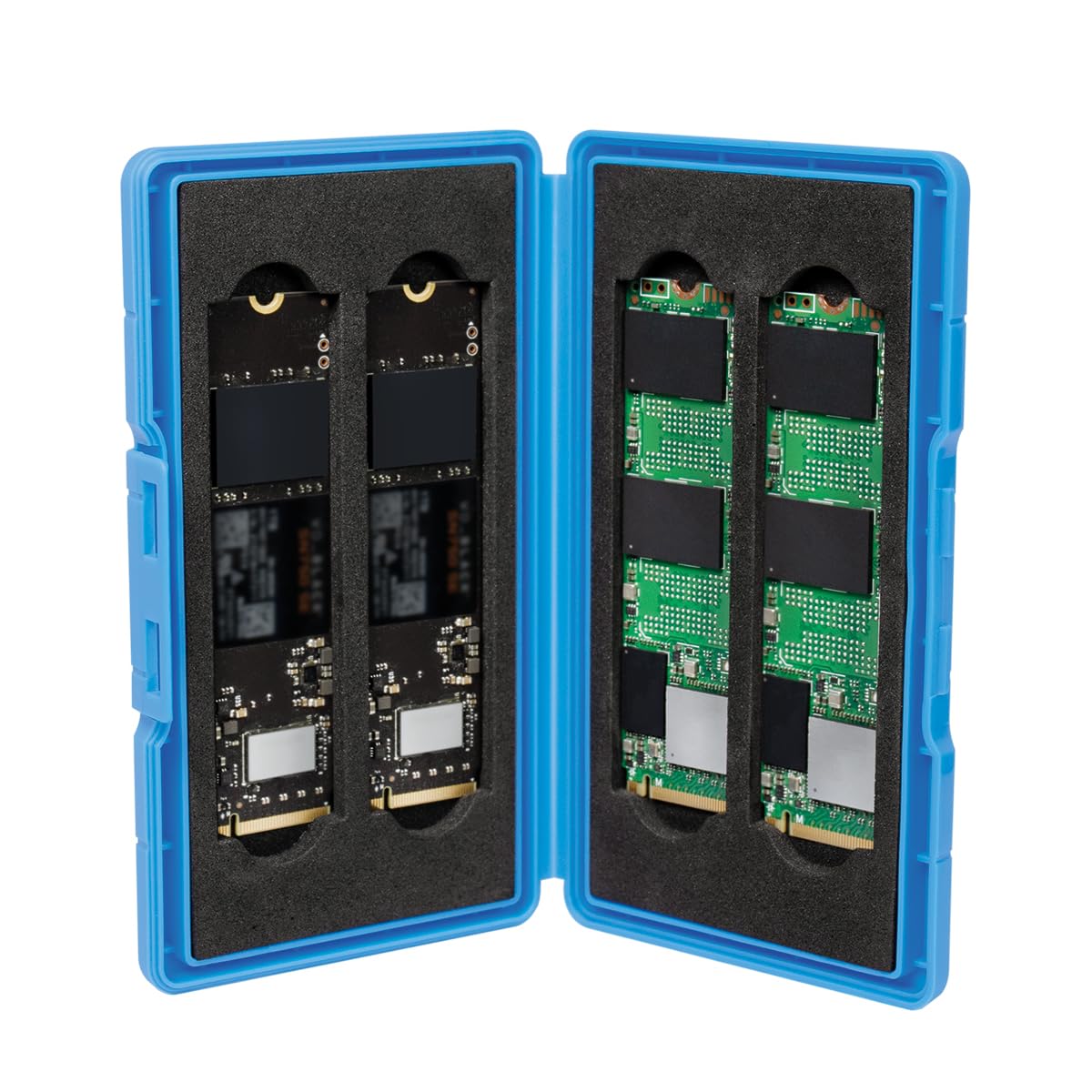 LogiLink UA0417 - Scatola protettiva per SSD 4X M.2 NGFF/NVMe, antiurto con rivestimento in schiuma morbida