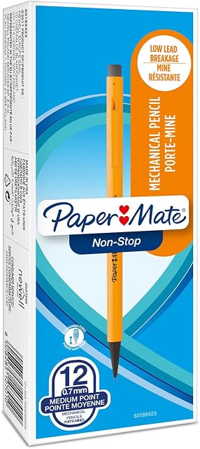 Paper Mate Non-Stop Mechanical Pencil | 0.7mm | HB #2 | Yellow Barrel | 12 Count
