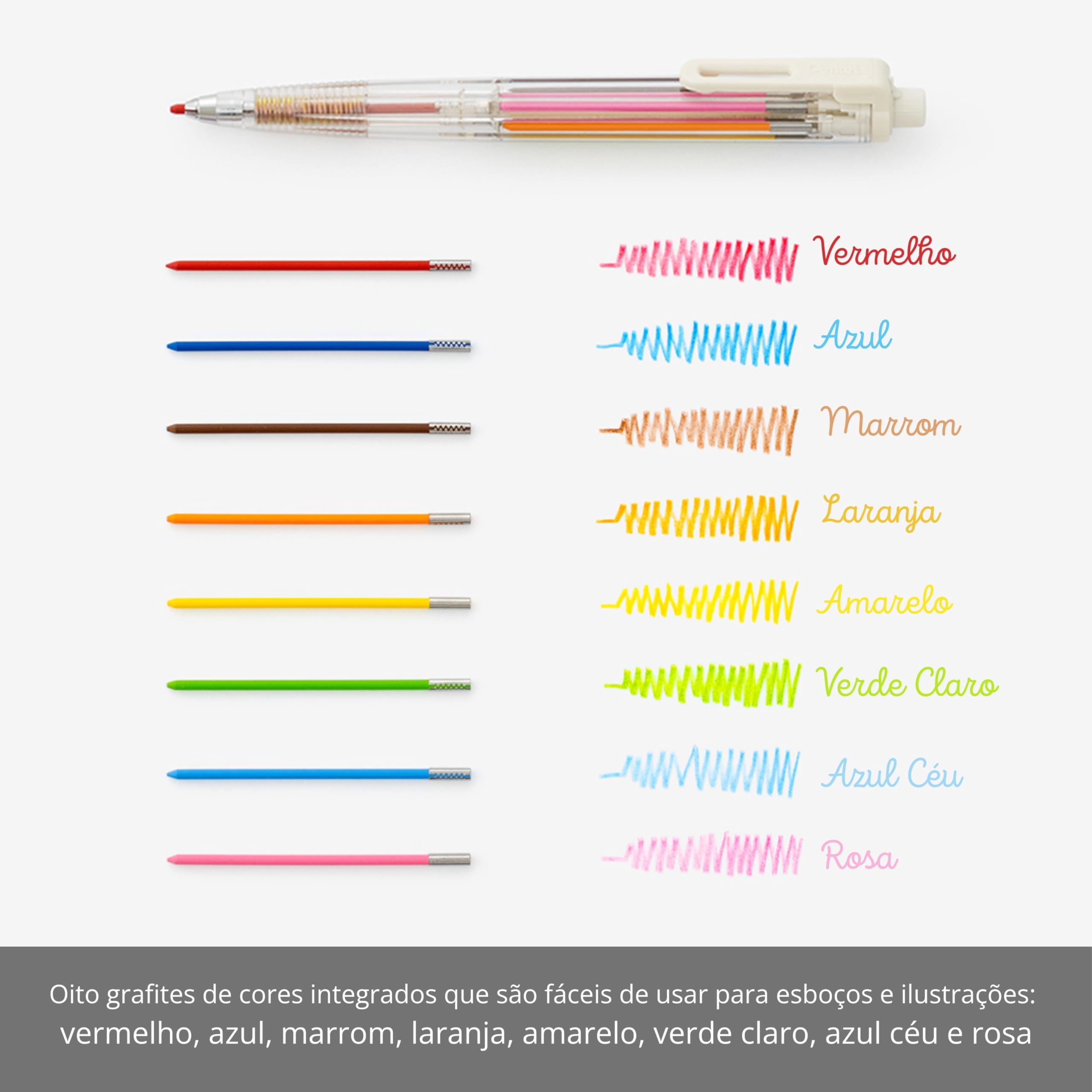 Pentel Matita 8 colori Art Multi 8 (2,0 mm) XPH804 8 colori in 1 matita
