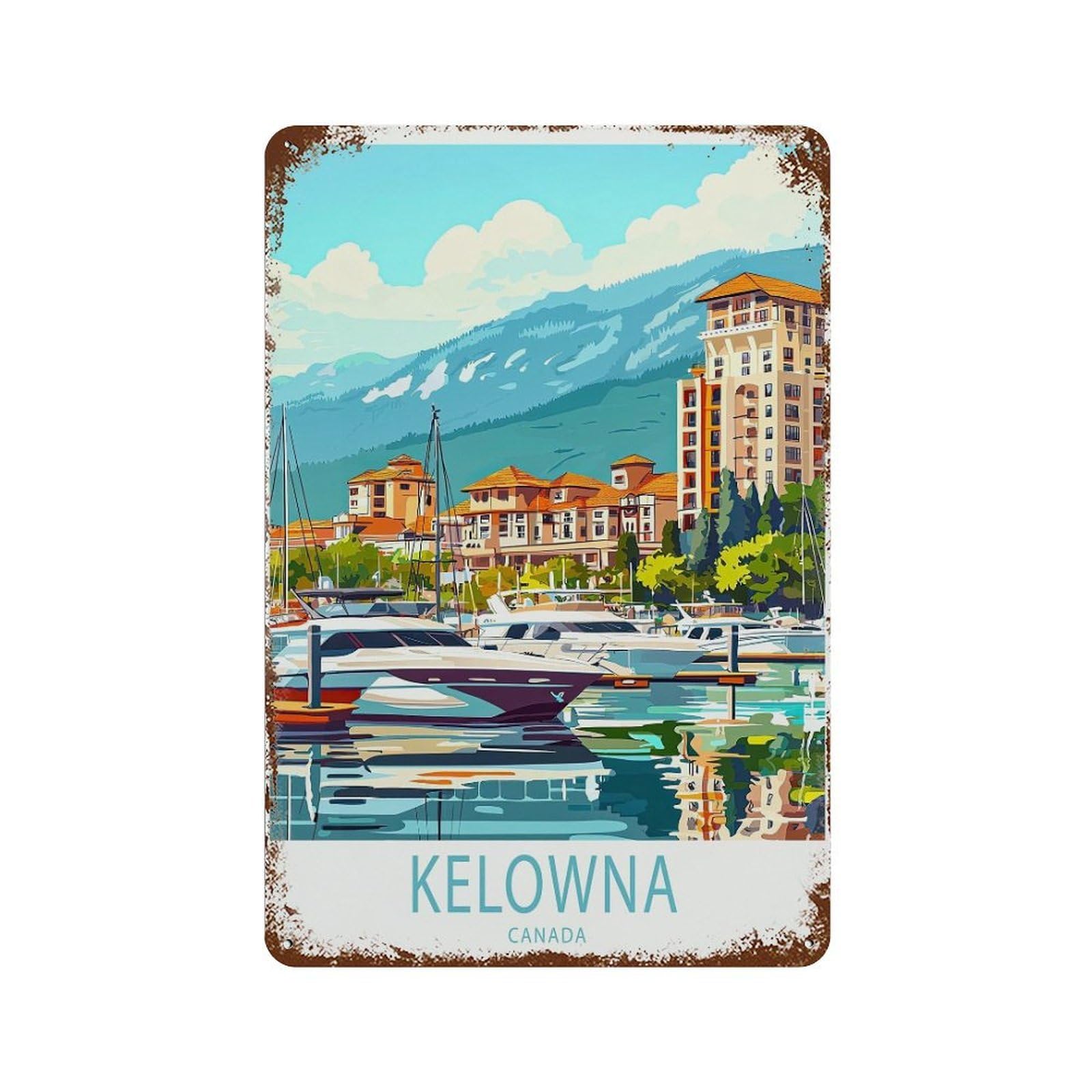 xiaoxiaoshen Kelowna Canada Travel, Wedding (2) Metal Tin Poster Modern Home Decor Art Home Bar Shop Decorations Vintage Sign 30x20cm