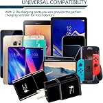 Adaptive Fast Charging Block USB Wall Charger, Swadaws 2-Pack Travel Quick Charger Adapter Compatible with Samsung Galaxy S22/S21/S20/Ultra/Note 20/10/S10 S10e S9 S8 S7 S6 Edge Plus Active, Note 5/8/9
