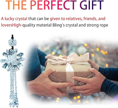 Miniatura 6 de Colgante de espejo retrovisor para automóvil, adorno colgante de cristal brillante, accesorios de automóvil de moda, decoración colgante de espejo