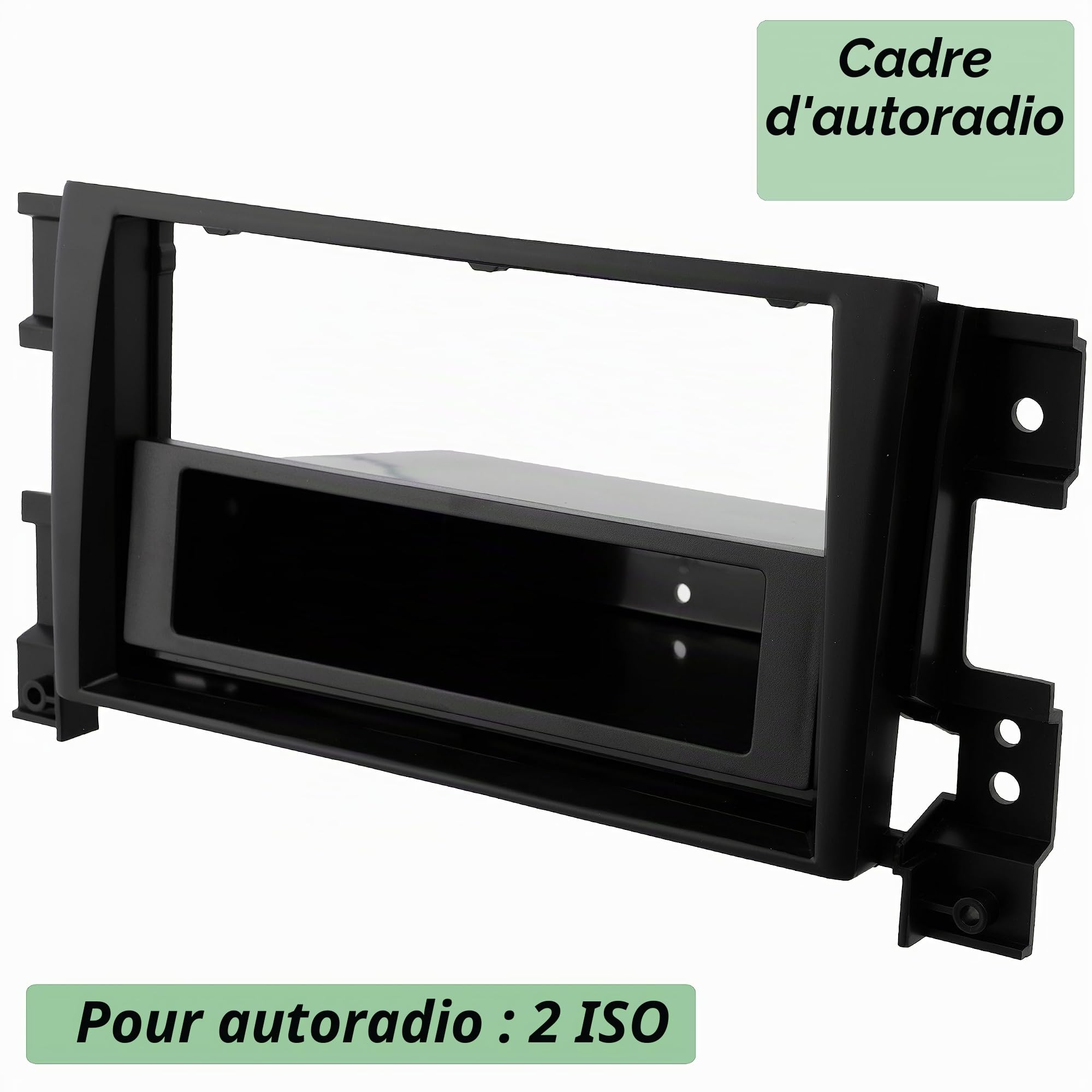 AERZETIX - C11624 - Cadre/façade/Adaptateur 2 ISO pour autoradio de Voiture - en Plastique - Compatible avec Suzuki Grand Vitara 2005+