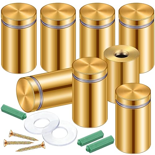 Ferraycle 8 juegos de tornillos de separación de acero inoxidable para colgar marcos de fotos acrílicos (0.75 x 1.57 pulgadas)