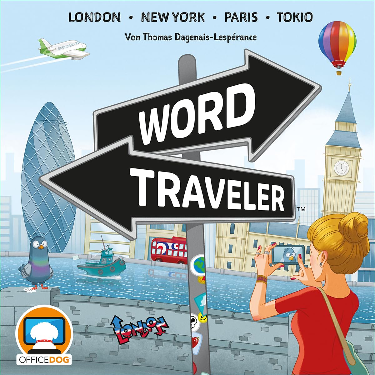 Asmodee Office Dog, Word Traveler, Gioco di Parole, 2-5 Giocatori, dai 10+ Anni, 30-45 Minuti, Tedesco