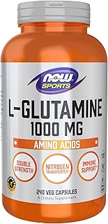 NOW Sports Nutrition, L-Glutamine, Double Strength 1,000 mg, Amino Acid, 240 Veg Capsules