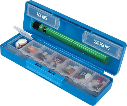 Ezy Dose Diabetic Weekly 7-Day Pill Organizer with Insulin Pen Holder