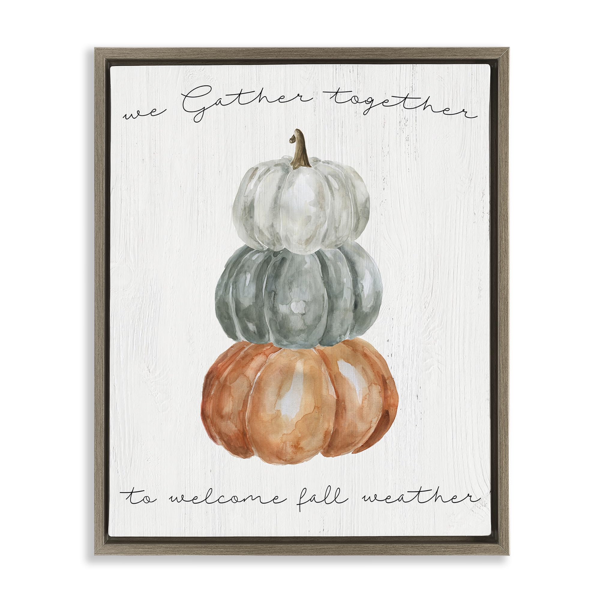 Stupell Industries Montalcino Elm (Textured) 'Gather Together Fall Weather'| Floating Frame Canvas Art