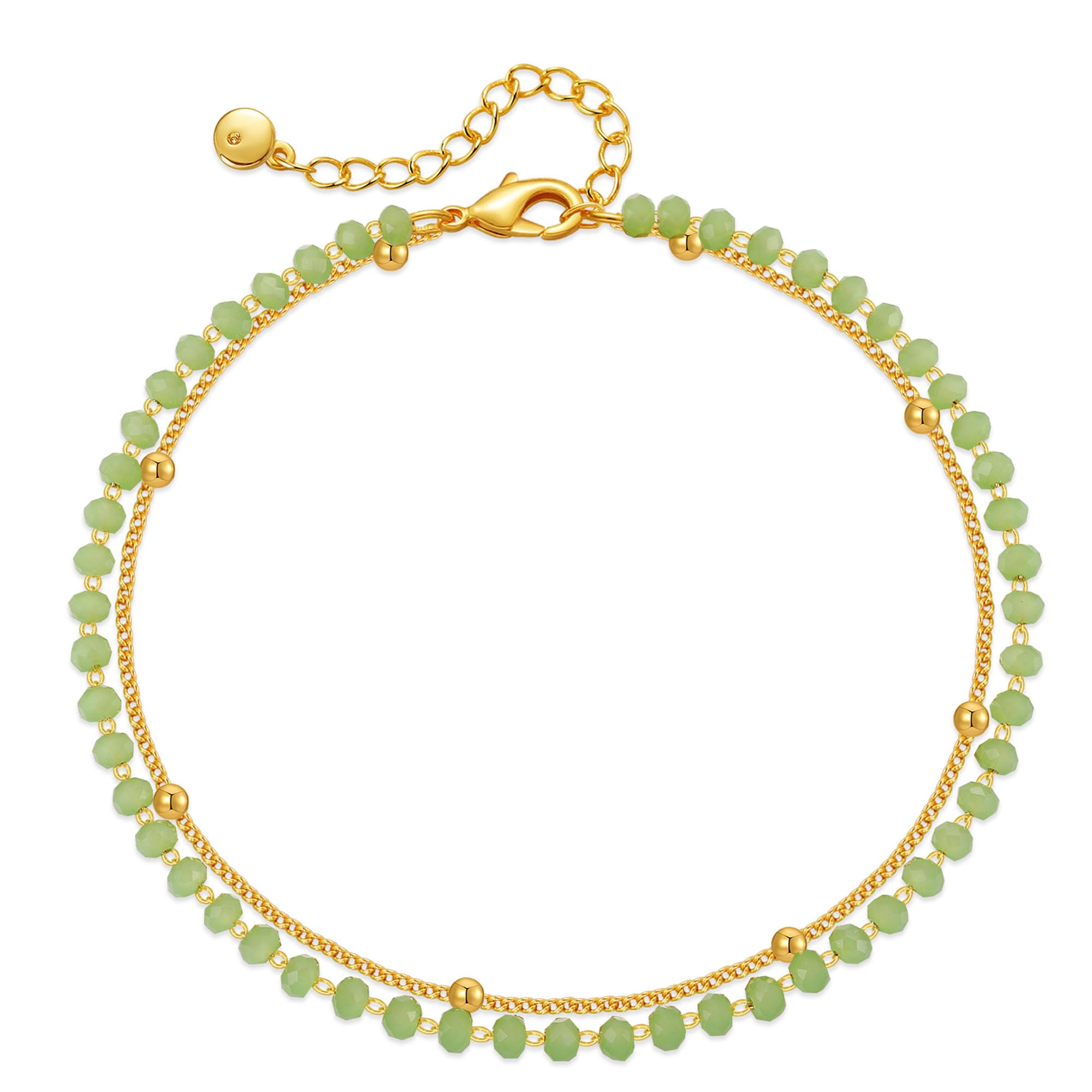 Yumikoo 18K Gold Plated Anklets for Women, Adjustable Dainty Layered Ankle Bracelets, Multi Style Fashion Jewelry