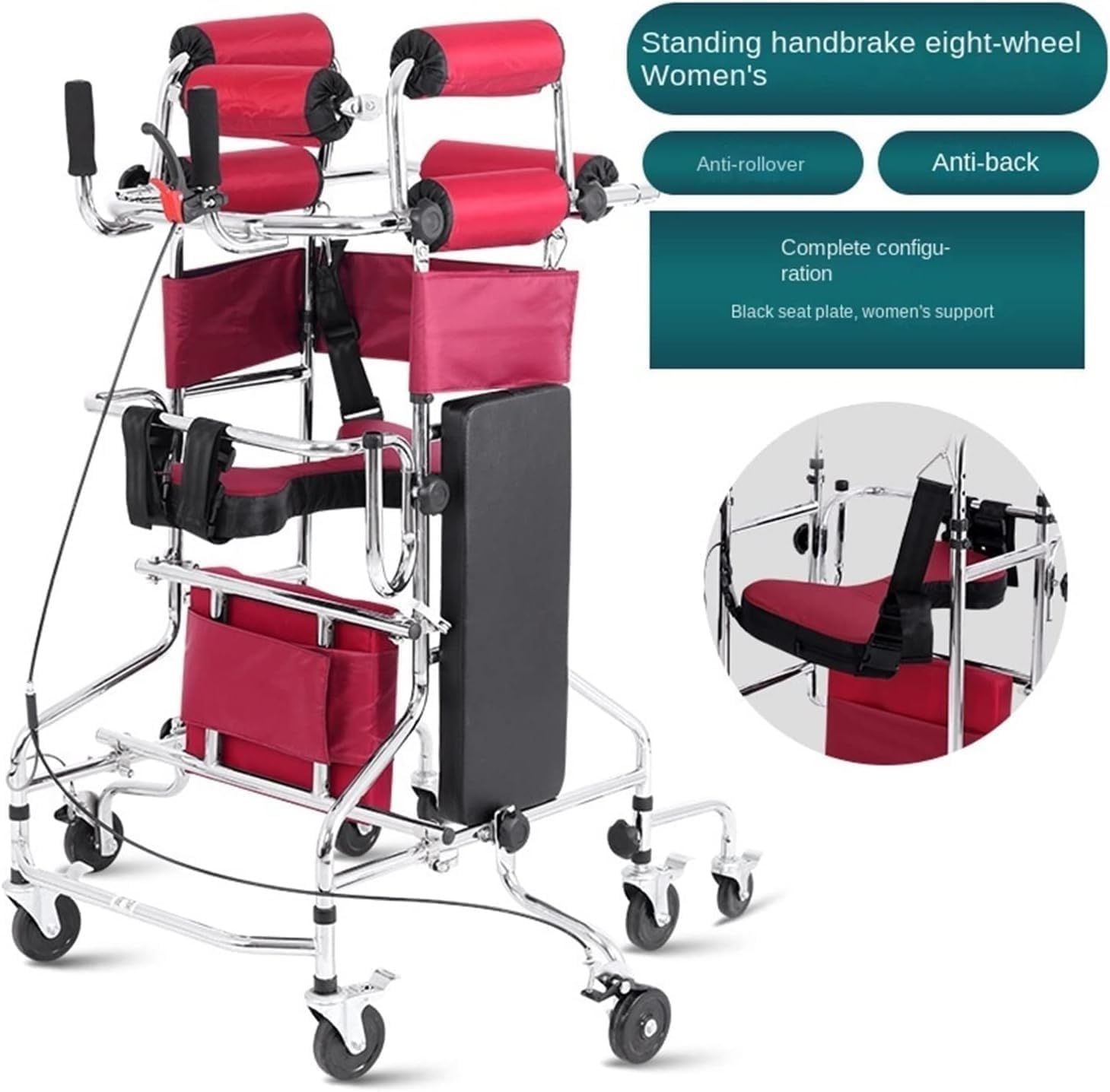 8-Rad-Rollator-Gehhilfe Rehabilitationsgerät Rollatoren Anti-Rückwärtskipp-Ablagewerkzeug Rollator für ältere Menschen mit Schlaganfall-Hemiplegie Roboter-Rollator