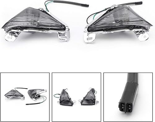 Miniatura 4 de Areyourshop Señales direccionales delanteras para lente para Kawasaki ZX14R 2006-2010, ZX10R 2006-2007, ZX636ZX6R 2005-2010, Ninja 650F 2006-2008,