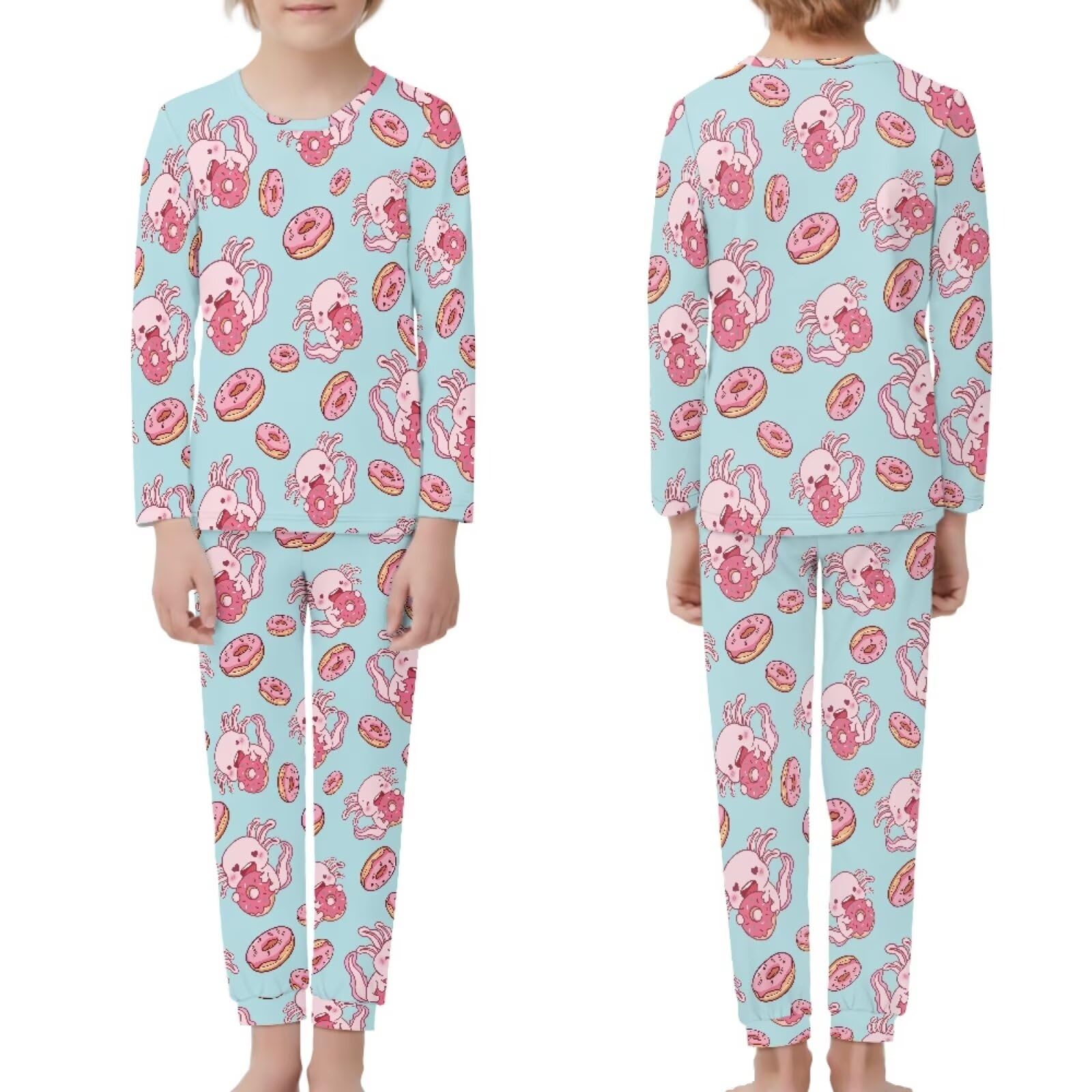 Pijama de manga larga con bolsillos para niños, conjunto de camisa y pantalones para niños de 3 a 16 años