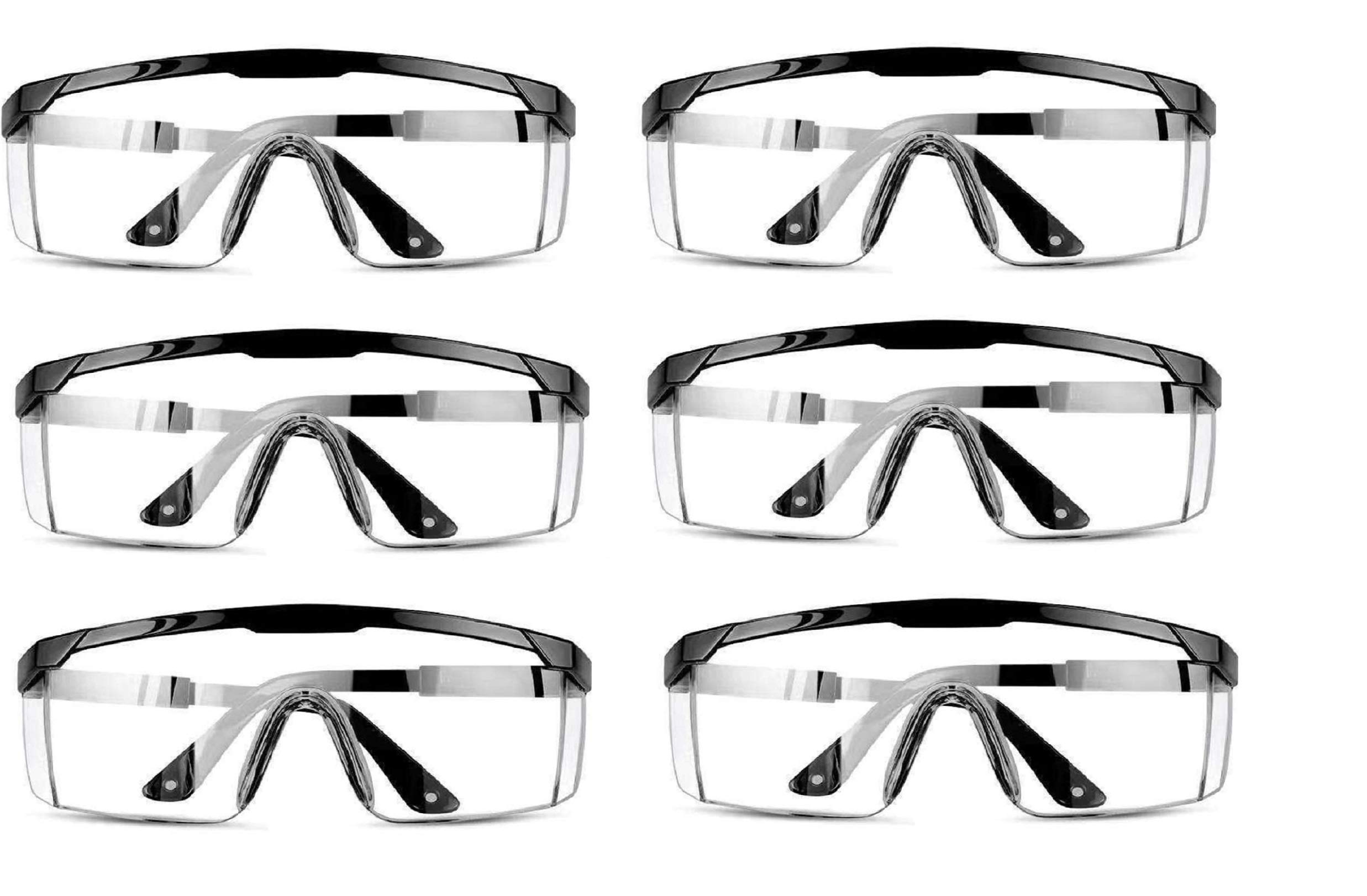 Drona Exclusive Protection googles l Safety glasses l Safety Goggles l Wood industrial lab riding swimming chimcal dust cleaning Protection glass (Pack of 6) (B08XK5JN46) Amazon Price History, Amazon Price Tracker