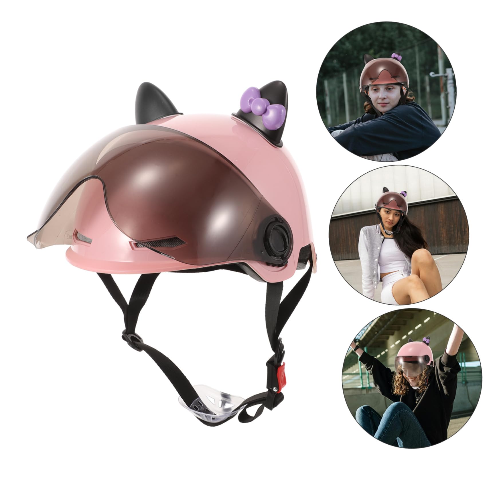 Copricasco Per Bici Elettrica Robusto Casco Con Orecchie Di Gatto Di Ricambio Per Equitazione Aperto Per Adulti Cappuccio Di Sicurezza Multiuso