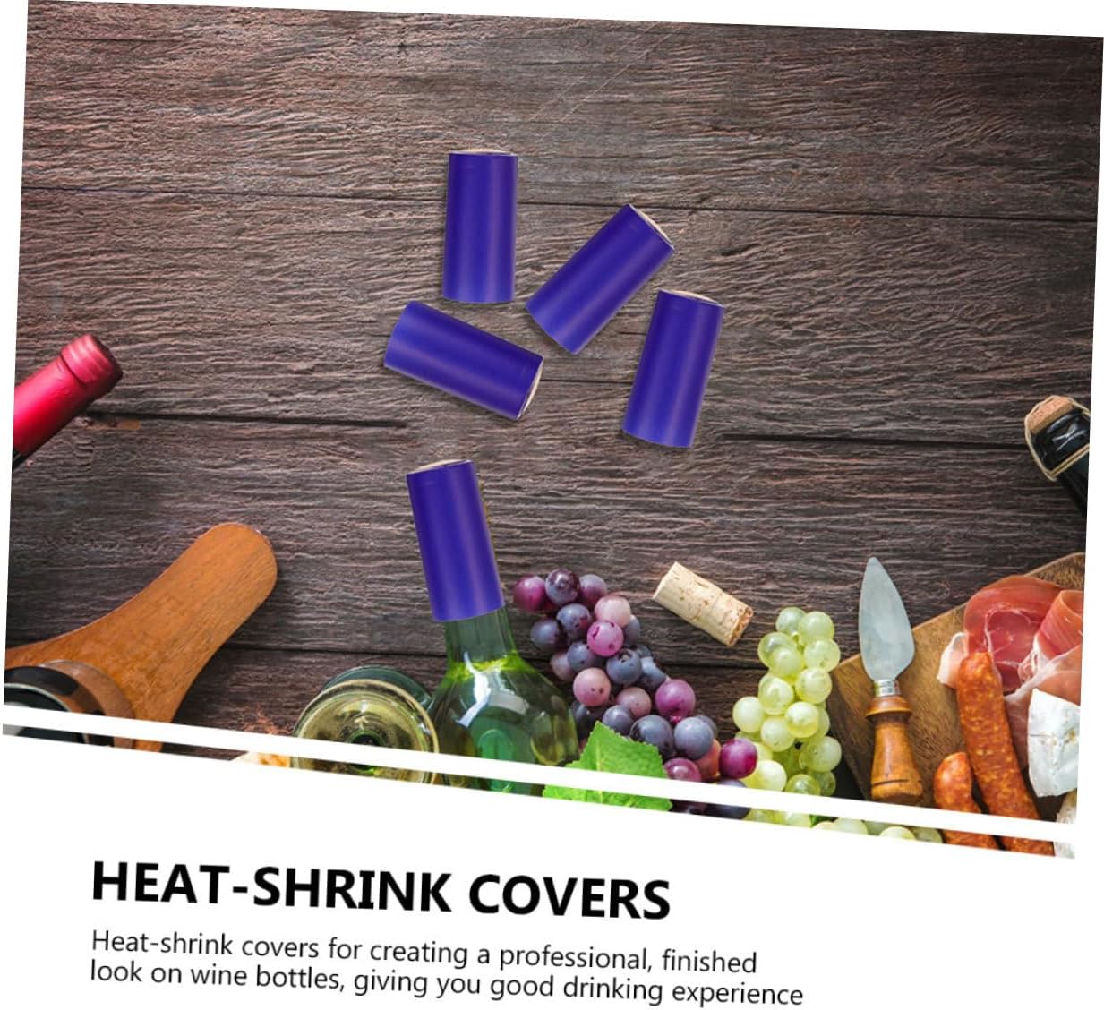 Heat Shrink Wine Bottle Caps 30pcs for Sealing Blue PVC