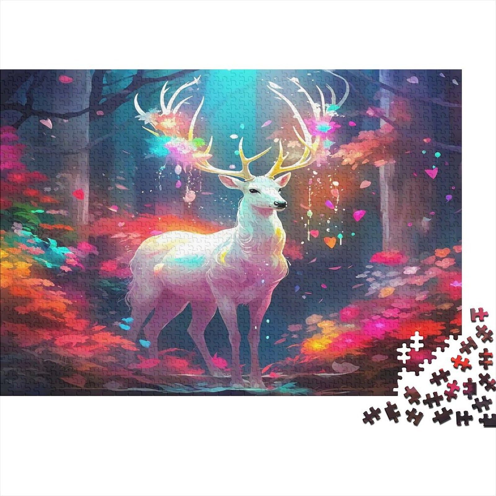 Relájate con este puzzle de 1000 piezas de ciervo de 70x50 cm, perfecto contra el estrés 8