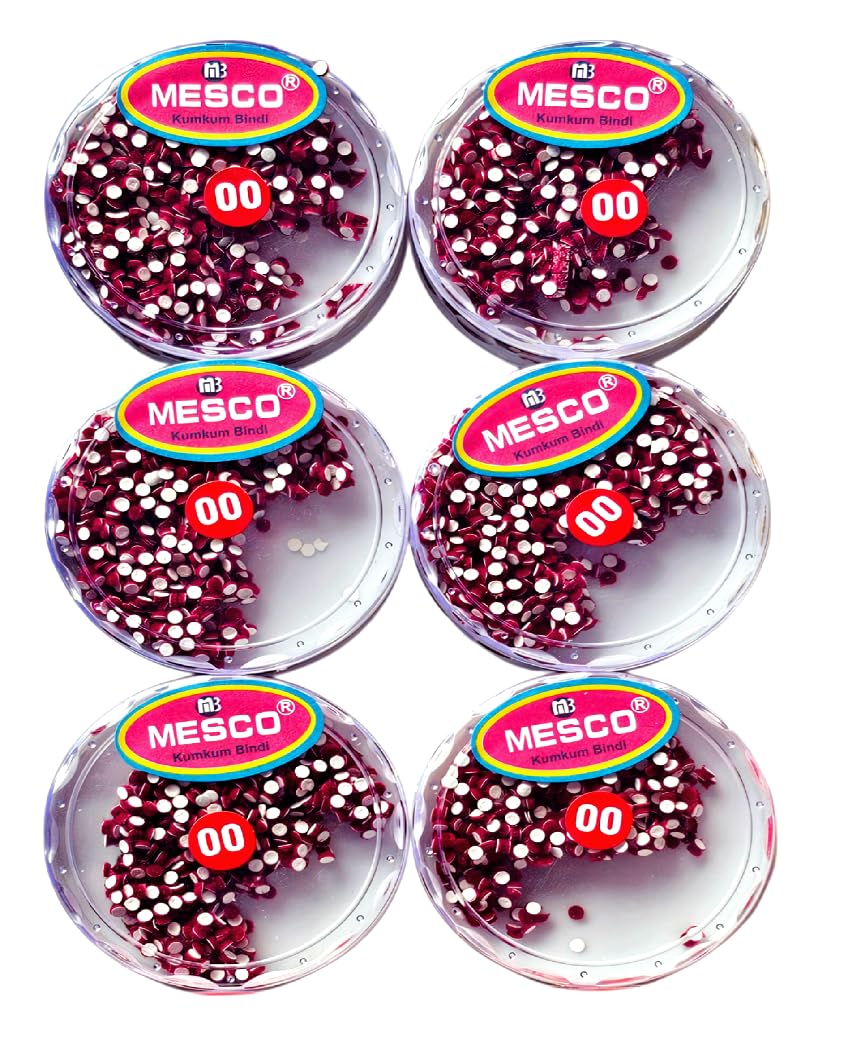 SSKR 2 mm Size Premium Maroon Bindis for Women & Girls - Pack of 6 Box | Maroon Color Bindi Set in Box | Long-Lasting Skin-Friendly | Stylish & Trendy Bindis | Wedding, Party & Casual Use-image-2