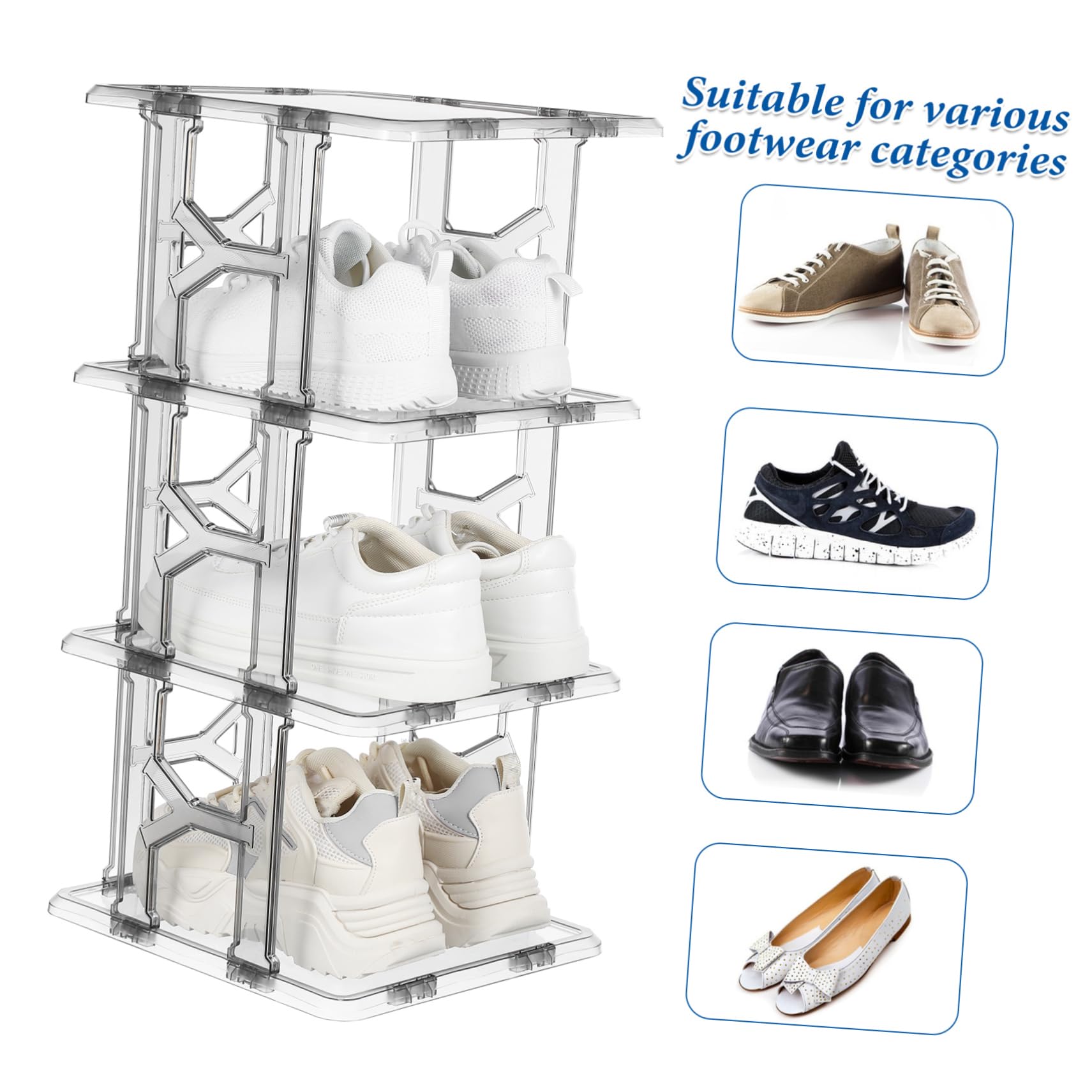 Gatuida Zapatero De Puerta Organizador De Zapatos Compacto De Plástico Ahorra Espacio para Pasillos Cuarto De Baño o Dormitorio
