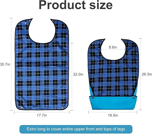 Vista 25 de VOPHIA Baberos para adultos para mujeres, babero lavable, reutilizable, impermeable, protector de ropa con colector de migas opcional