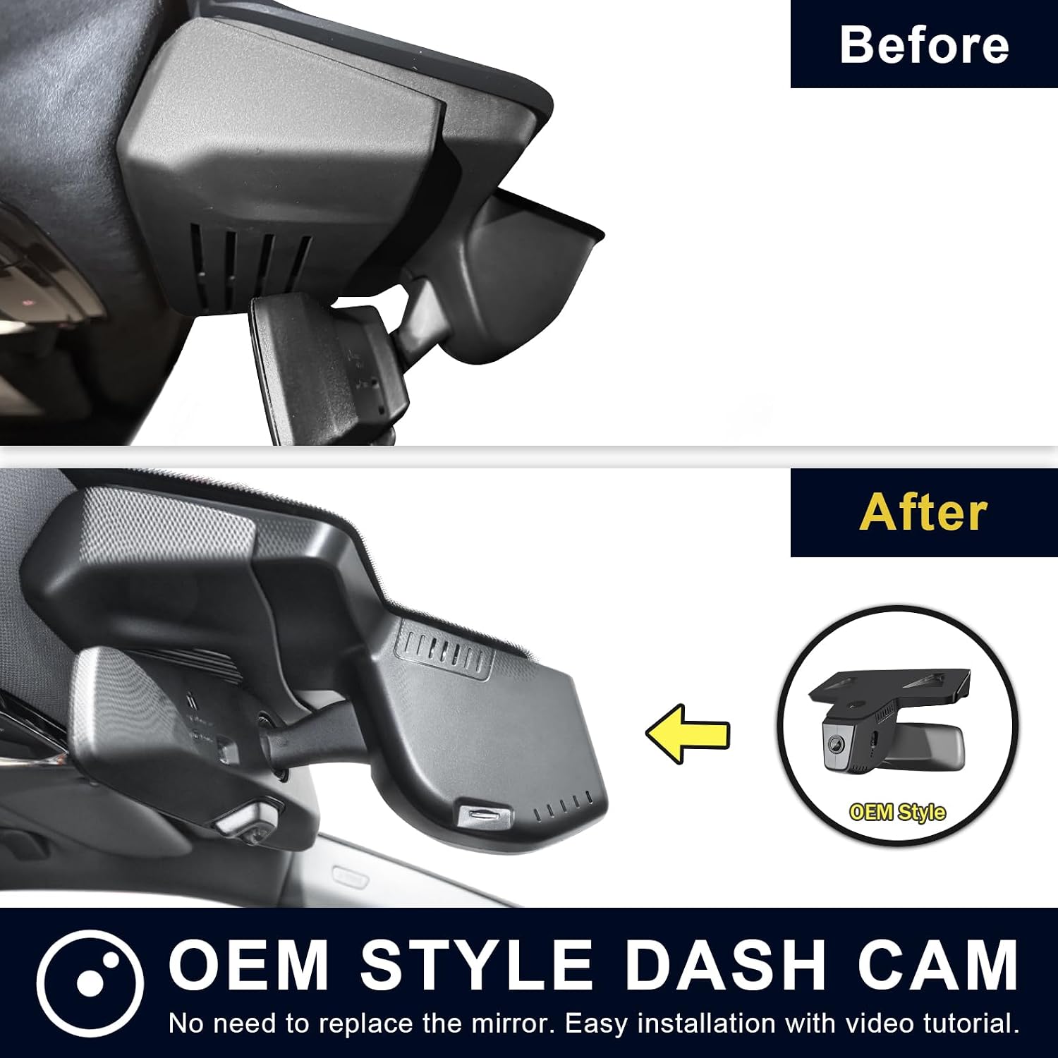 Mangoal 4K Dash Cam Custom for BMW X6 Gen3 G06 2024 2025 X6 LCI (Life Cycle Impulse)(Model C), X6M M60i xDrive40i, OEM Style, 2160P UHD Video, WiFi & APP, GPS, 64GB Card