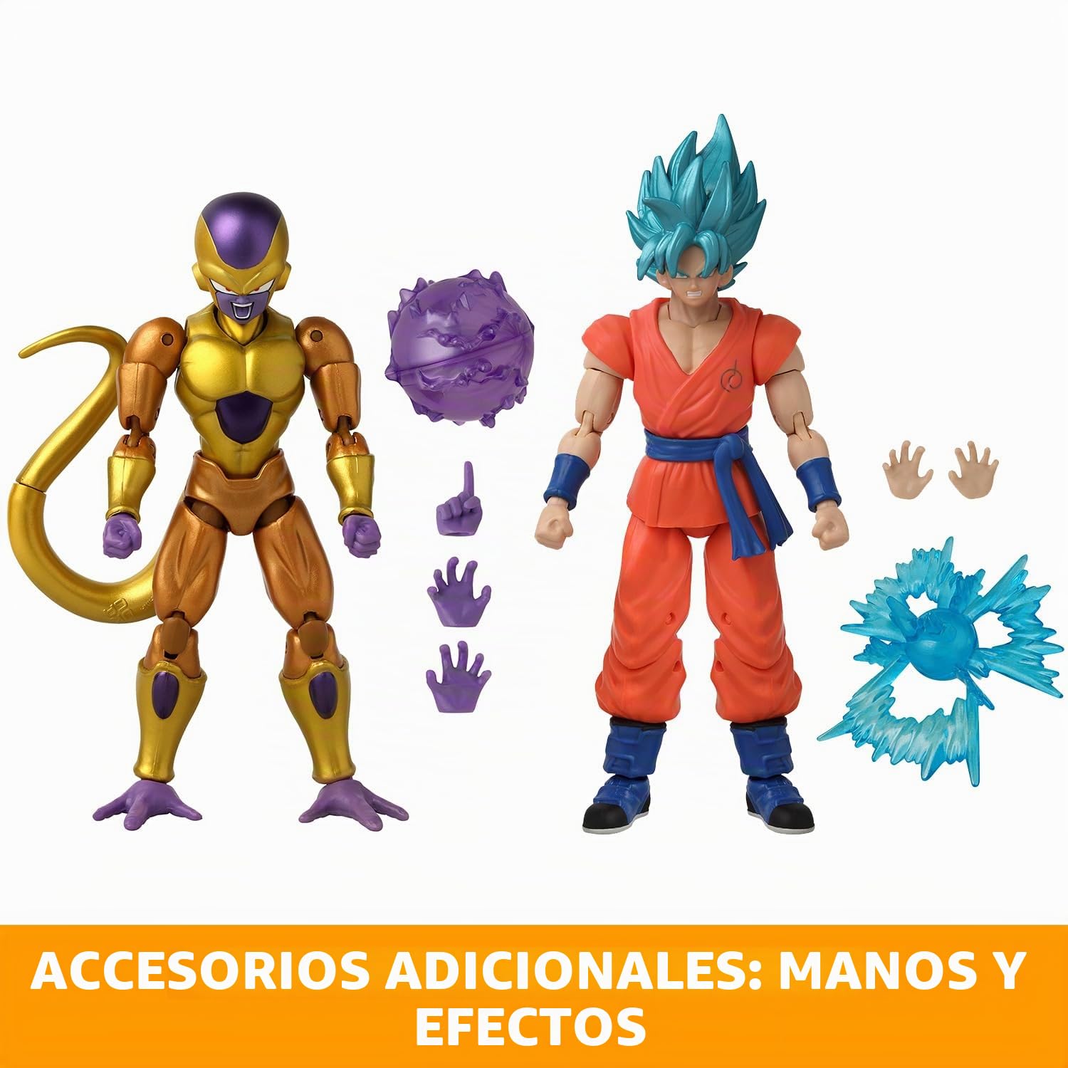 BANDAI - Dragon Ball Super - Figura Dragon Stars 17 cm - Battle Pack - Golden Freezer vs Super Saiyan Blue Goku - 37169