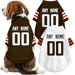 Cleveland Dog Clothes Jersey Style Personalized Pet T Shirt with Custom Name Number for Small Medium Large Dogs