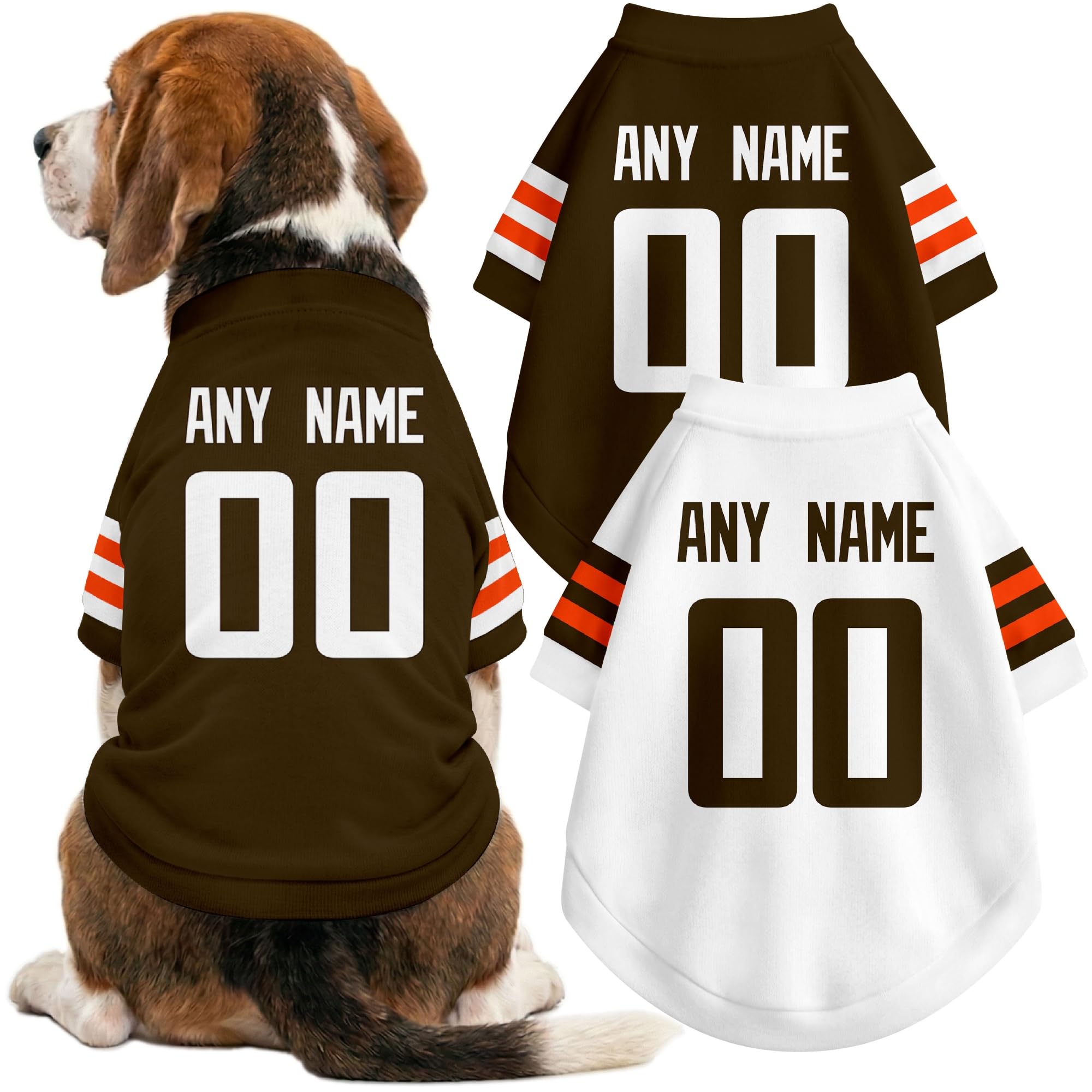 Cleveland Dog Clothes Jersey Style Personalized Pet T Shirt with Custom Name Number for Small Medium Large Dogs - 1