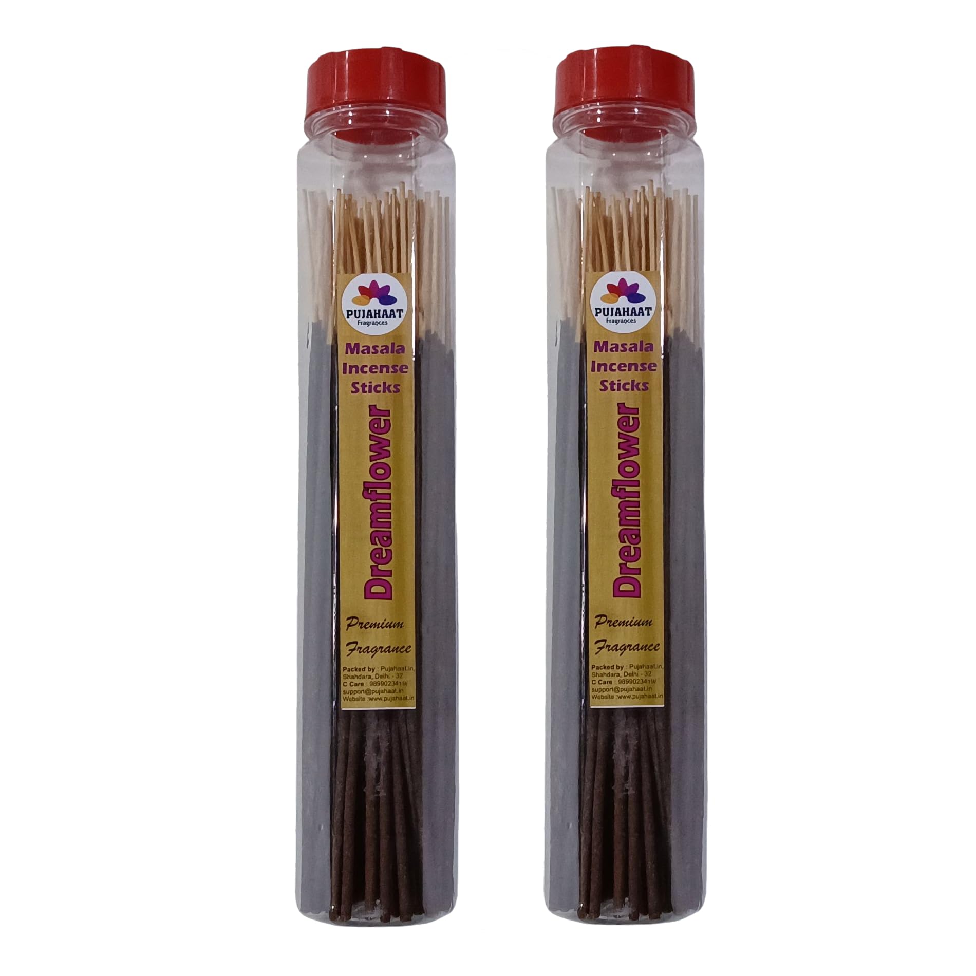Pujahaat Premium Scented Incense Stick Masala Agarbatti | No Charcoal Incense Sticks, 100% Herbal Fragrance Agarbatti, 0% Sulphates Dreamflower Fragrance - 200 GMS (2 x 100 GMS)-image-16