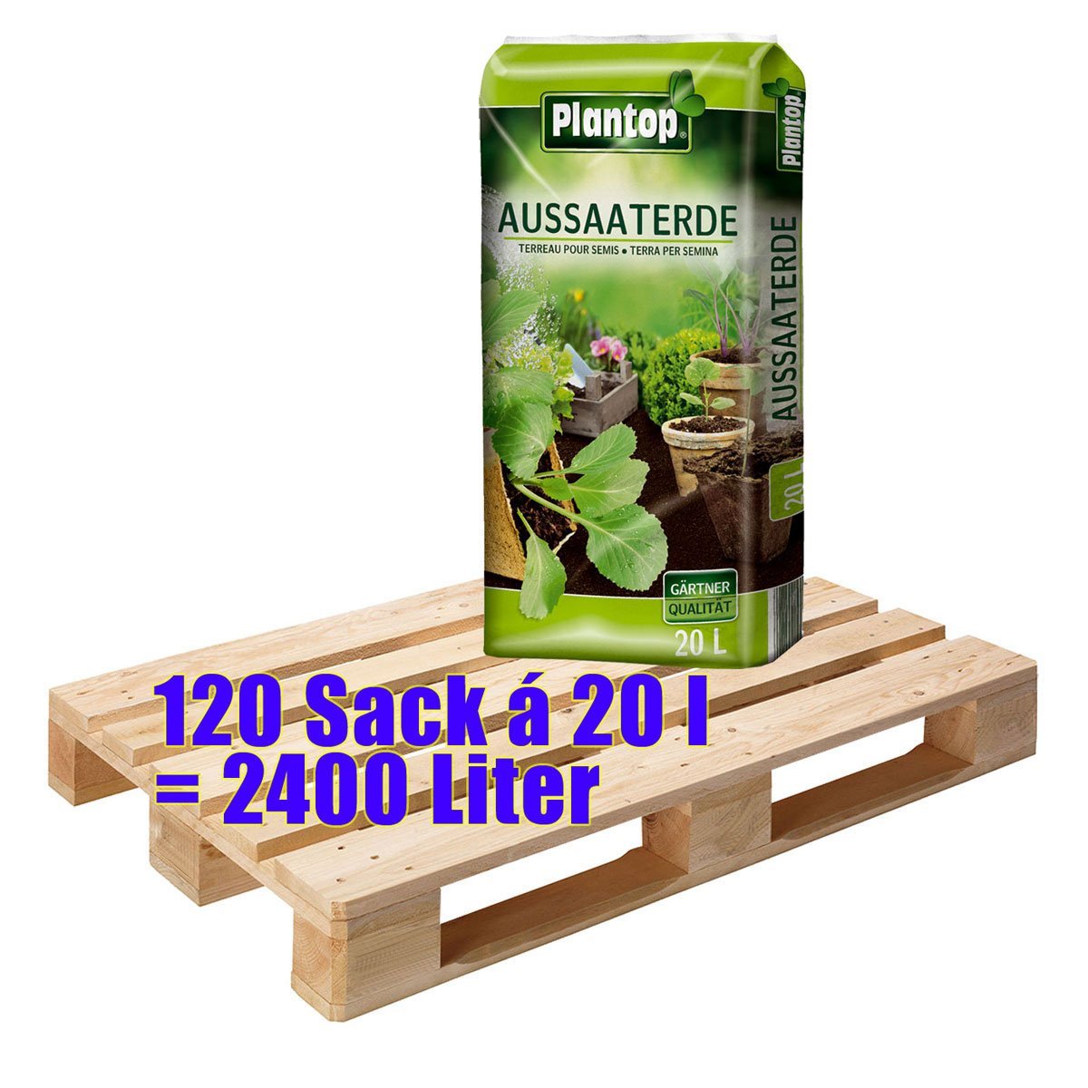 Anzuchterde Plantop 120 Sack mit je 20 Liter = 2400 Liter Aussaaterde