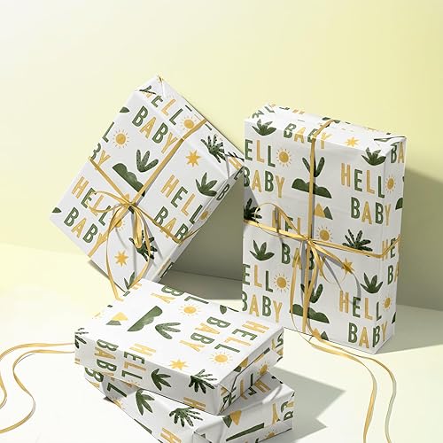 Vista 121 de WRAPAHOLIC Papel de regalo reversible, mini rollo, 17 pulgadas x 33 pies, adorable diseño de gato y azul sólido para cumpleaños, vacaciones