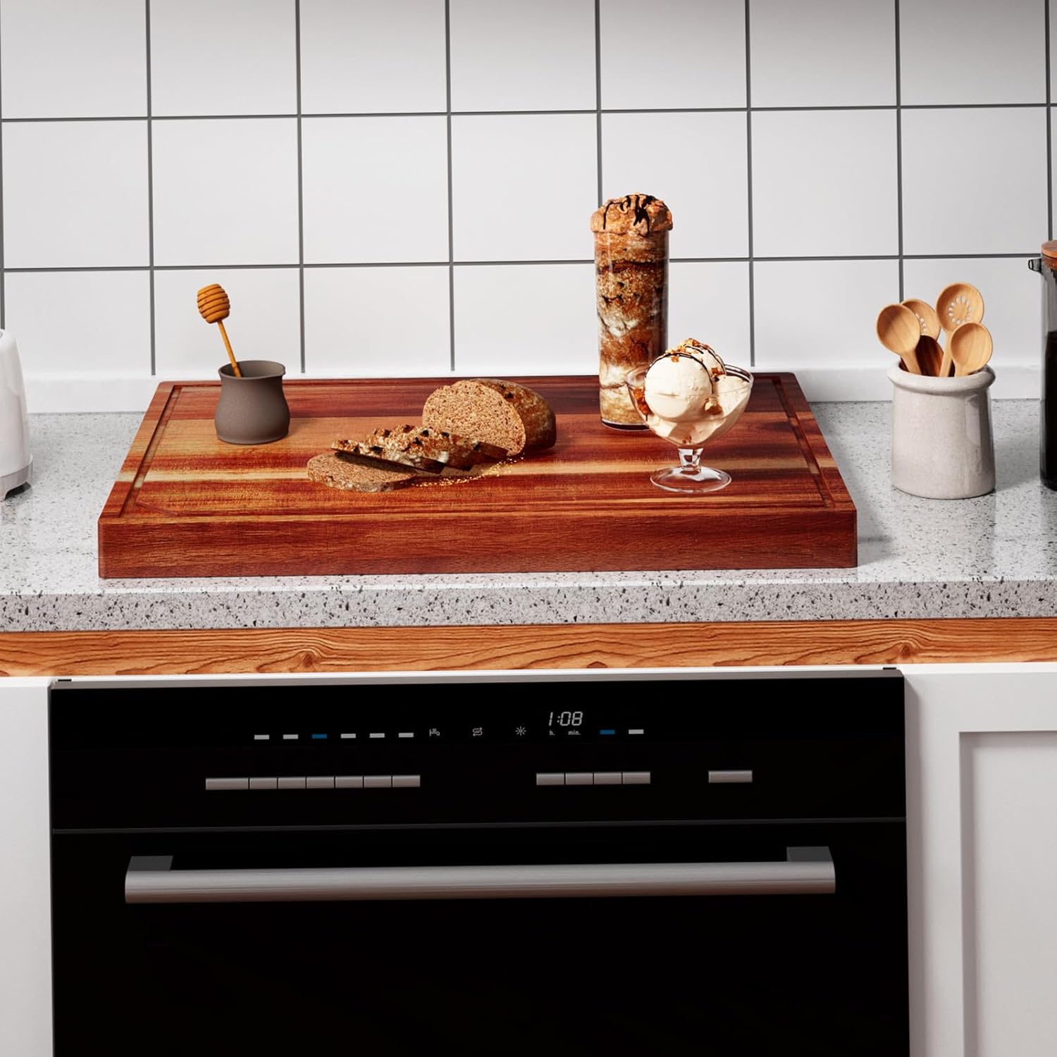 Brterade Acacia Wood Noodle Board Stove Cover – Versatile Kitchen Accessory