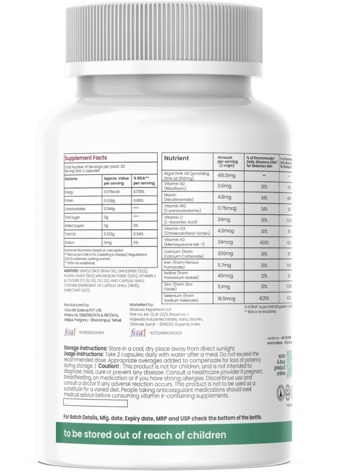 ALBAE Plant Based Vegan Omega-3 Supplement For Men & Women | 60 Softgels — Amazon image 7