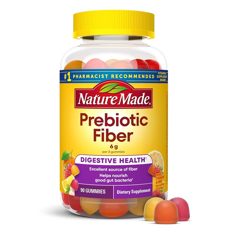 Nature Made Suplemento de Fibra Alimentar com Inulina, 6 g por 3 gomas, 90 gomas