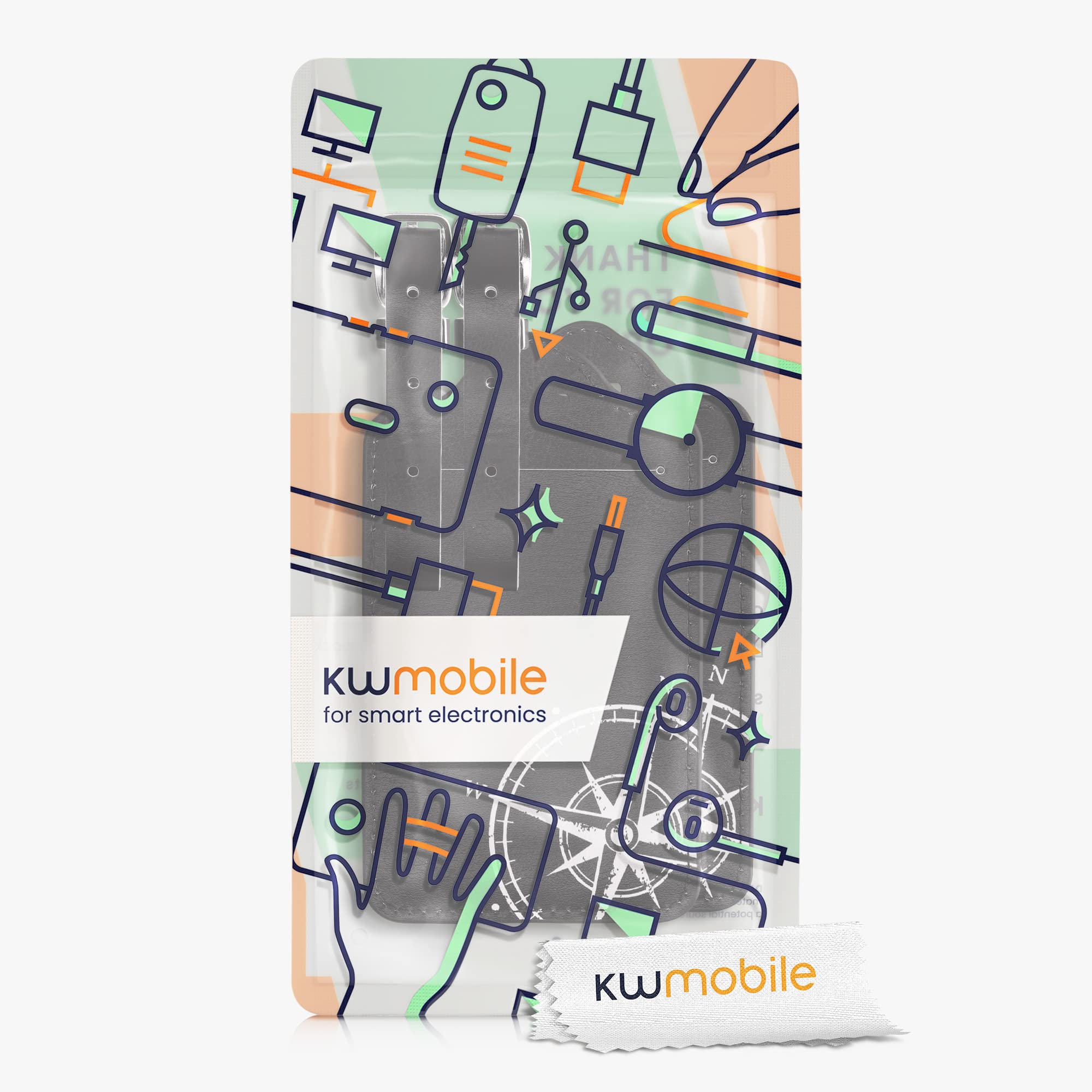kwmobile Set 2X Targhetta Bagaglio a Mano - Etichetta Valigia Stiva - Accessorio da Viaggio in Similpelle