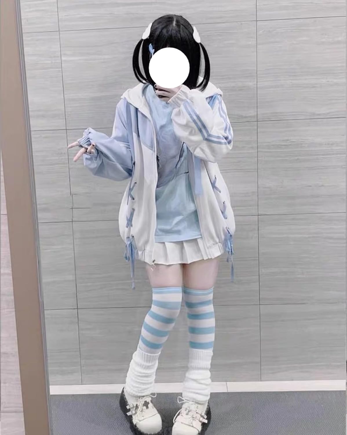 Pokn Y2K Tenshii Kawaii Hoodie Clothes Women Long Sleeves Tops Graphic Cutecore Shoujo Clothes