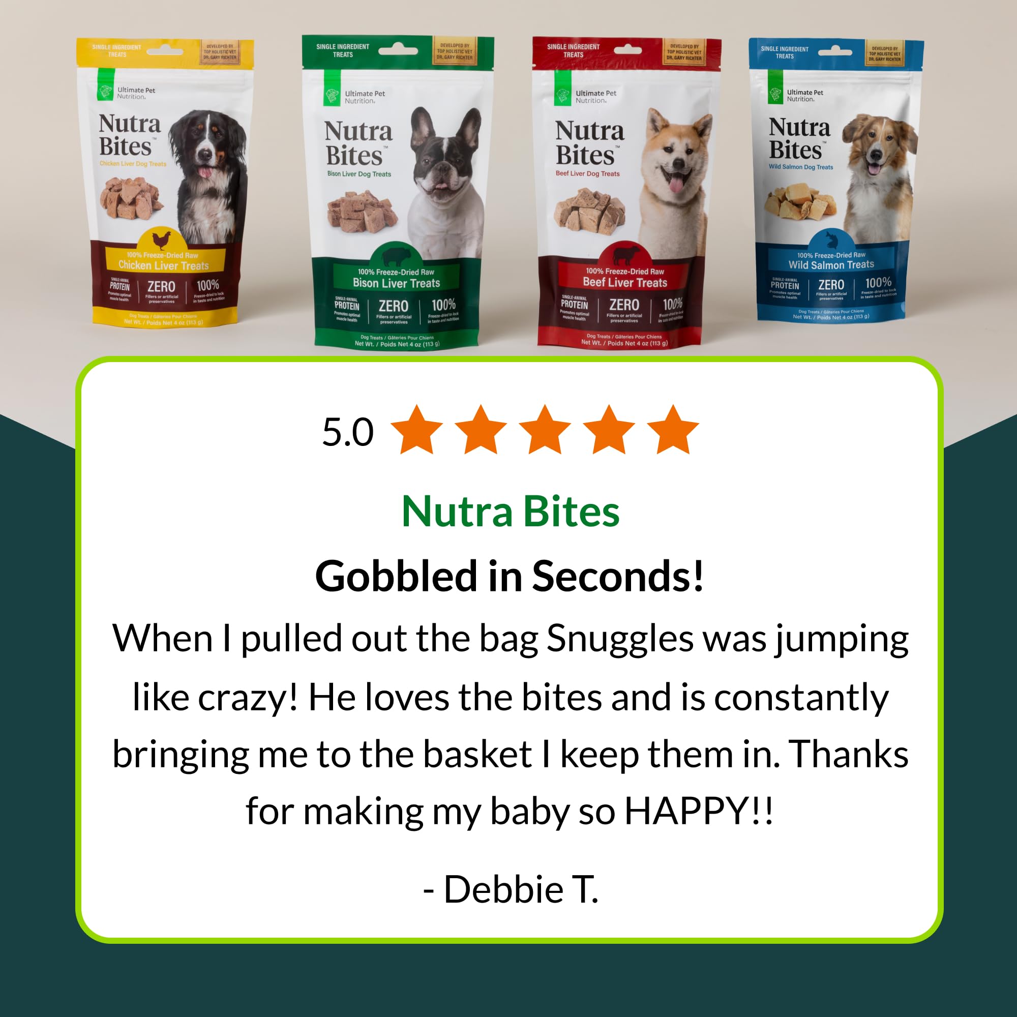 ULTIMATE PET NUTRITION Nutra Bites Freeze Dried Raw Single Ingredient Training Treats Food Topper for Dogs, 4 Ounces, Beef Liver - image 8