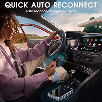 Wireless CarPlay Adapter & Android Auto Wireless Adapter, 2 in 1 Convert USB Bluetooth Wired to Connect for OEM Wired Cars-Stable Connect to Phone (Pearl Gray)