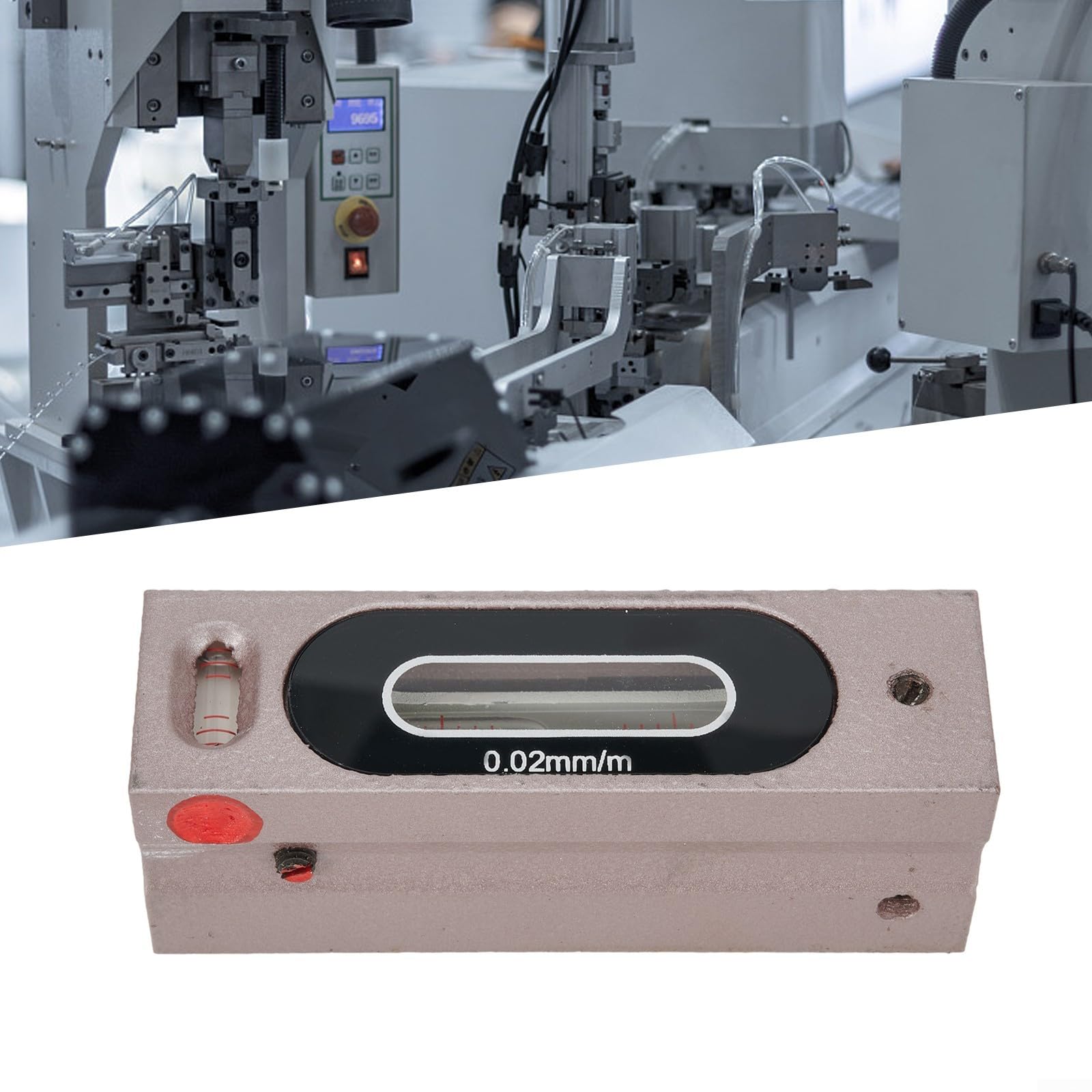 Máquina para nivel de espíritu alto para precisión de 0,02 mm, acero de tungsteno, herramienta de medición de nivel industrial (100 mm)