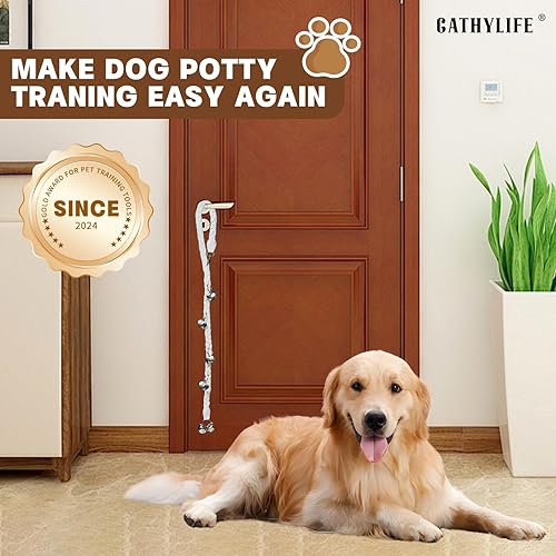 Miniatura 92 de Timbres de cuero para perro para perilla de puerta/entrenamiento para ir al aire libre, ajuste de longitud, campana colgante de entrenamiento