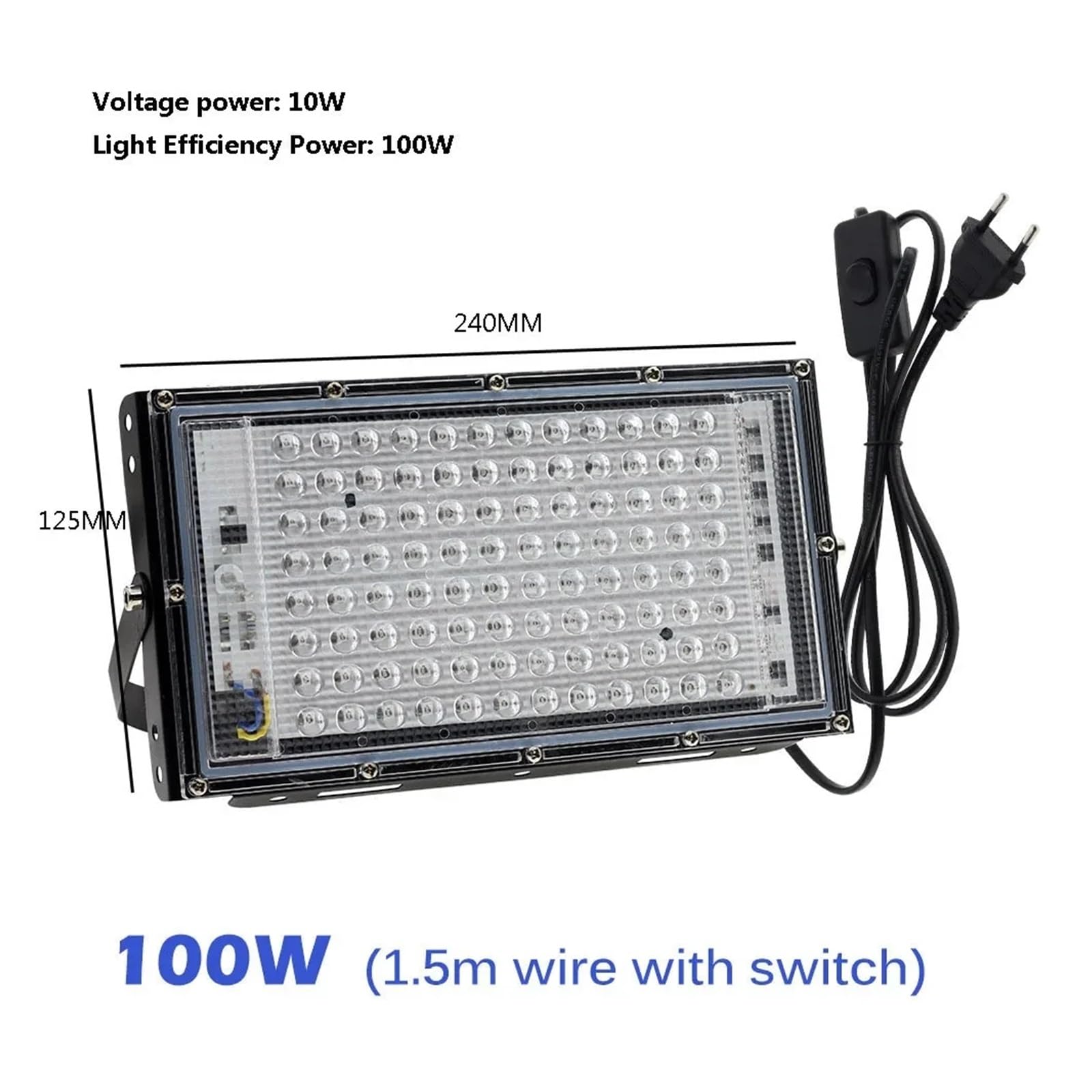 Lámpara de curado ultravioleta UV (UV) 100 W, 200 y 300 con luz púrpura 365 nm, 405 395 Detección fluorescente. Pegamento sin sombras. Resina aceite verde, Multiuso confiable(405nm,50W)