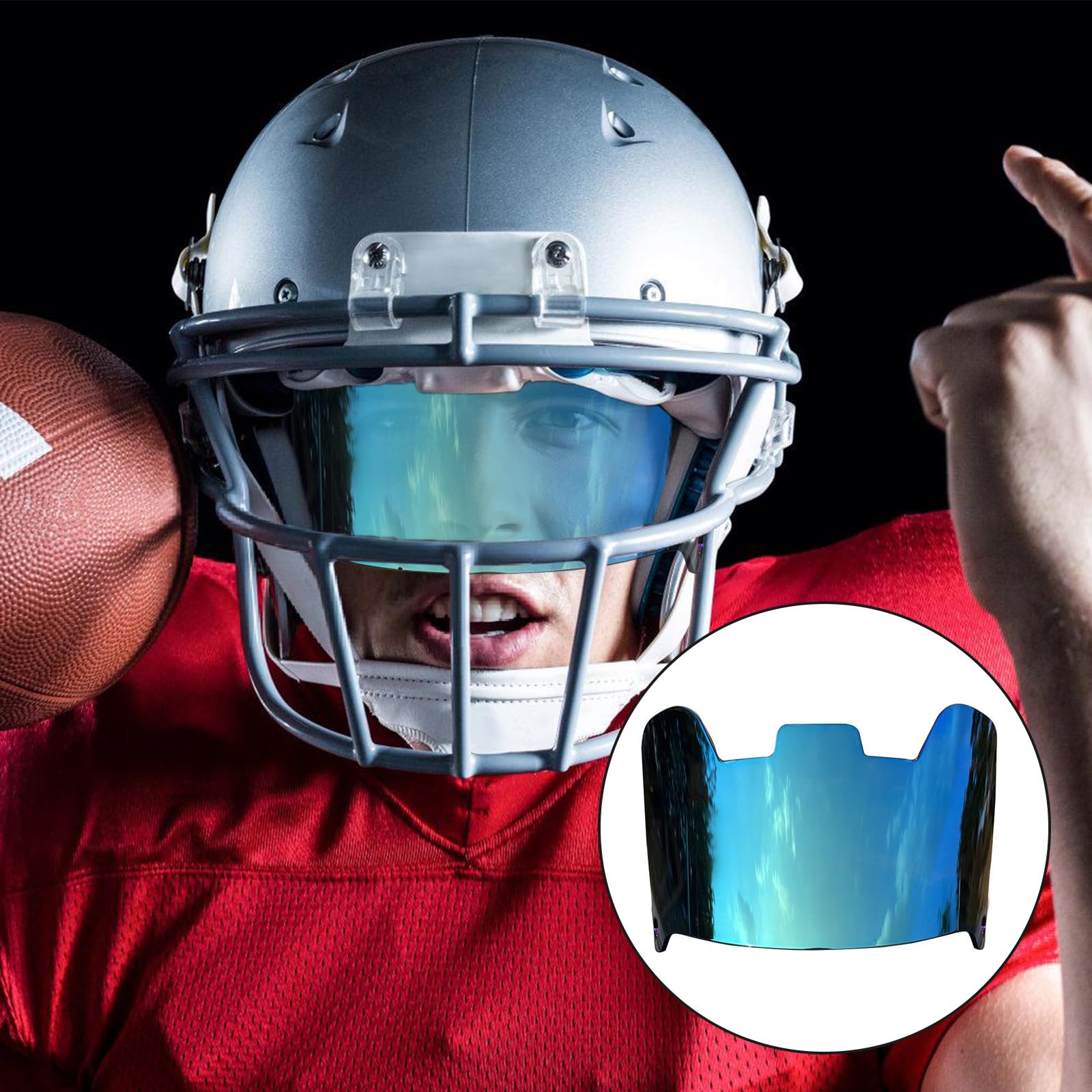 Youth Football Eye Shield Klare Visoren Erwachsene Fußballvisoren Klar Fußballhelme Visoren Kratzfest