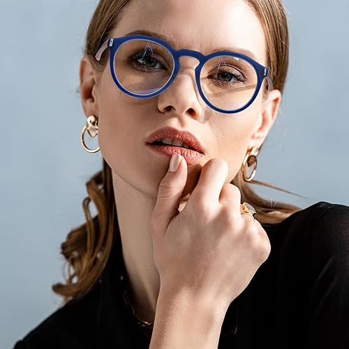 Miniatura 2 de Paquete de 4 lentes de lectura progresivos multienfoque para mujeres y hombres, lentes de bloqueo de luz azul a la moda con bisagra de resorte