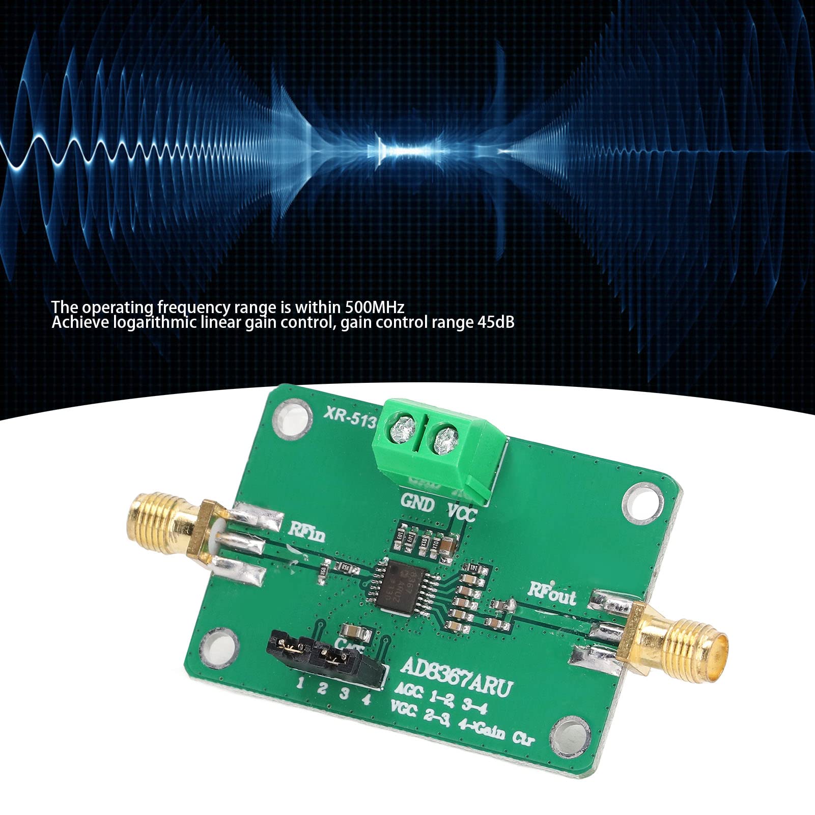 AGC Amplificatore IF Guadagno 45dB Amplificatore IF 28mA Controllo Automatico del Guadagno 0,1 a 500 MHz Amplificatore di Frequenza Intermedia per Ricevitore