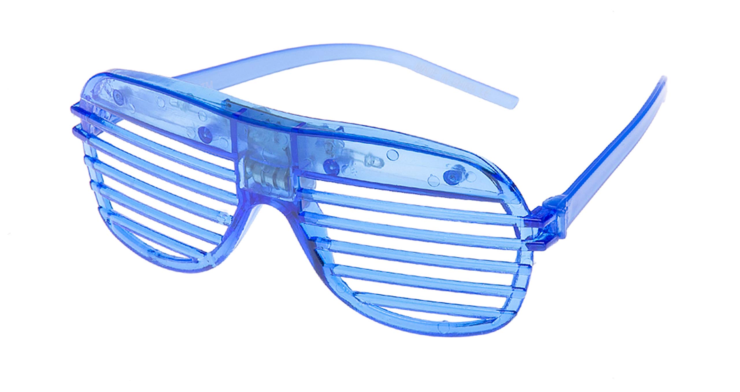Ultra Blue LED Shutter Glasses - Party Flashing Glasses with Lights - Neon Glasses Rave Accessories - Futuristic LED Glasses 6 Colour Rave Glasses - Light Up Glasses - Glow LED Sunglasses