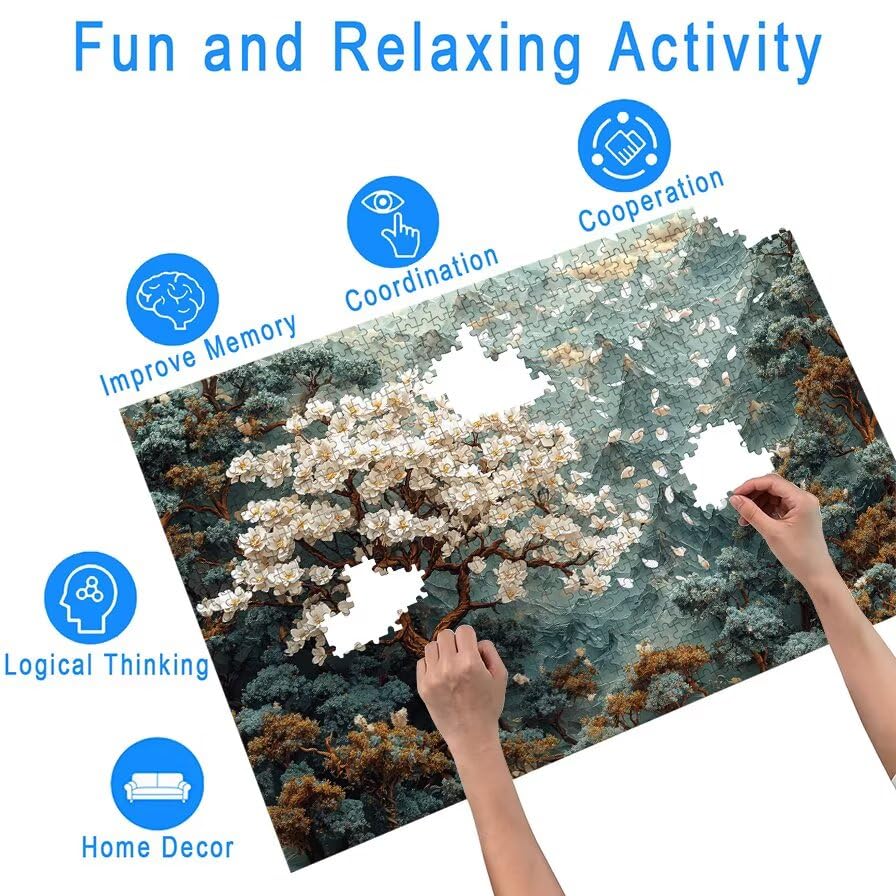 Puzzle 1500 Piezas Primavera para Adultos, Puzzle Paisajes de Madera con Caja Regalo para Adultos, Rompecabezas Desafiante para Toda la Familia, Rompecabezas para Regalo Mujer, Regalo Hombre, -4963