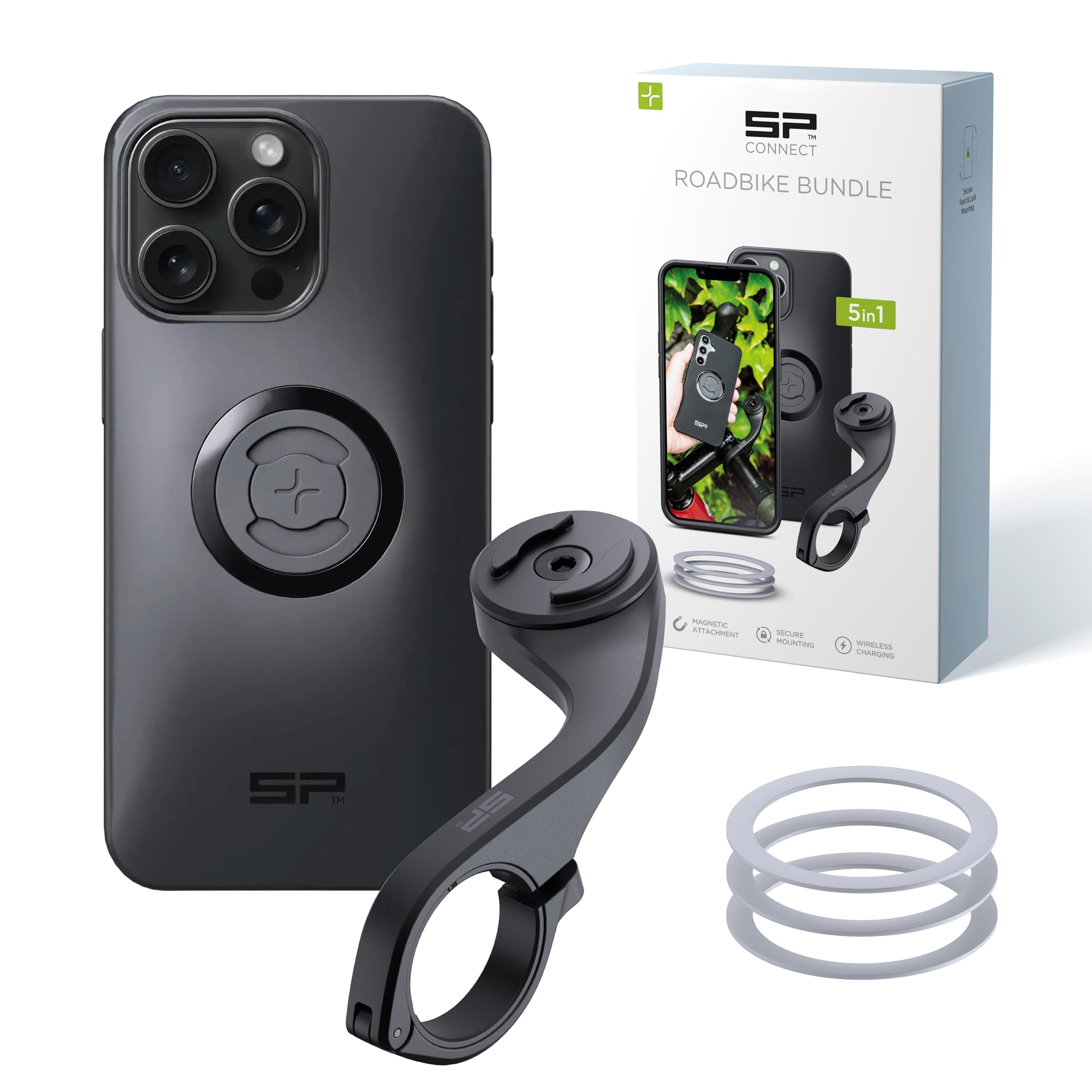 SP CONNECT Road Bike Bundle kompatibel mit iPhone 15 Pro Max |SPC+|Handyhalter für Road Bike| Fahrrad Handy Halterung Gadget