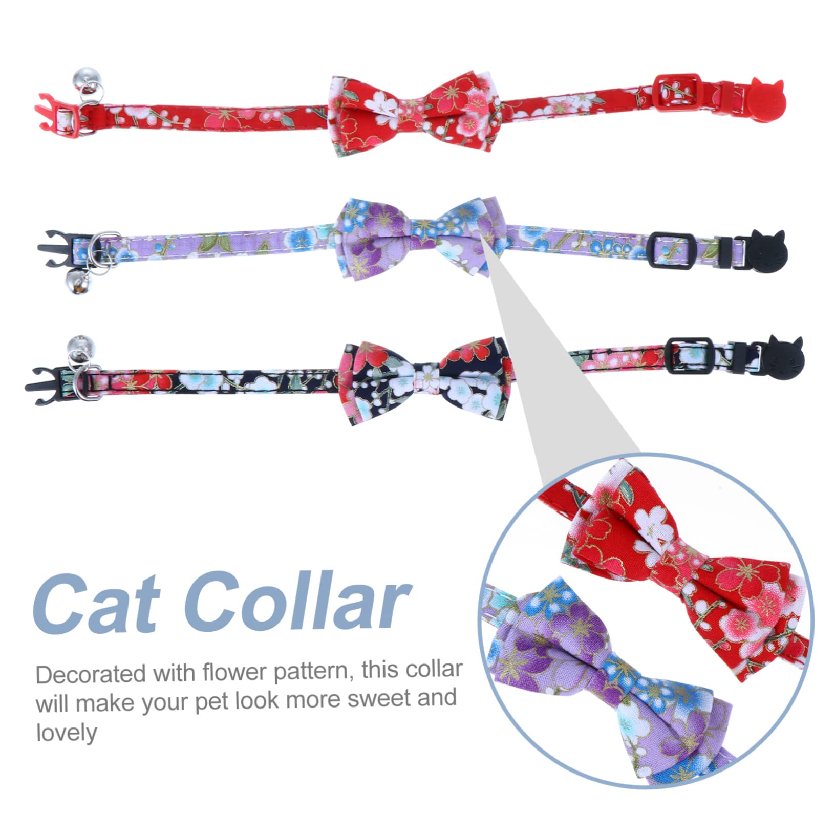 BESPORTBLE 9stücke Verstellbarer Katzenhalsband Mit Glöckchen Und Schleife Blumenmuster Farben Für Haustiere Für Süße Katzen Und Kätzchen