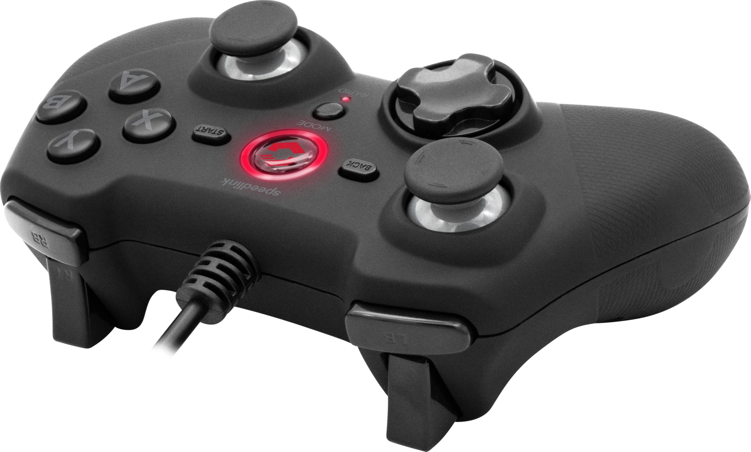 Speedlink RAIT Gamepad - Gamepad con cable con función de vibración, para PC/PS3/Switch, negro