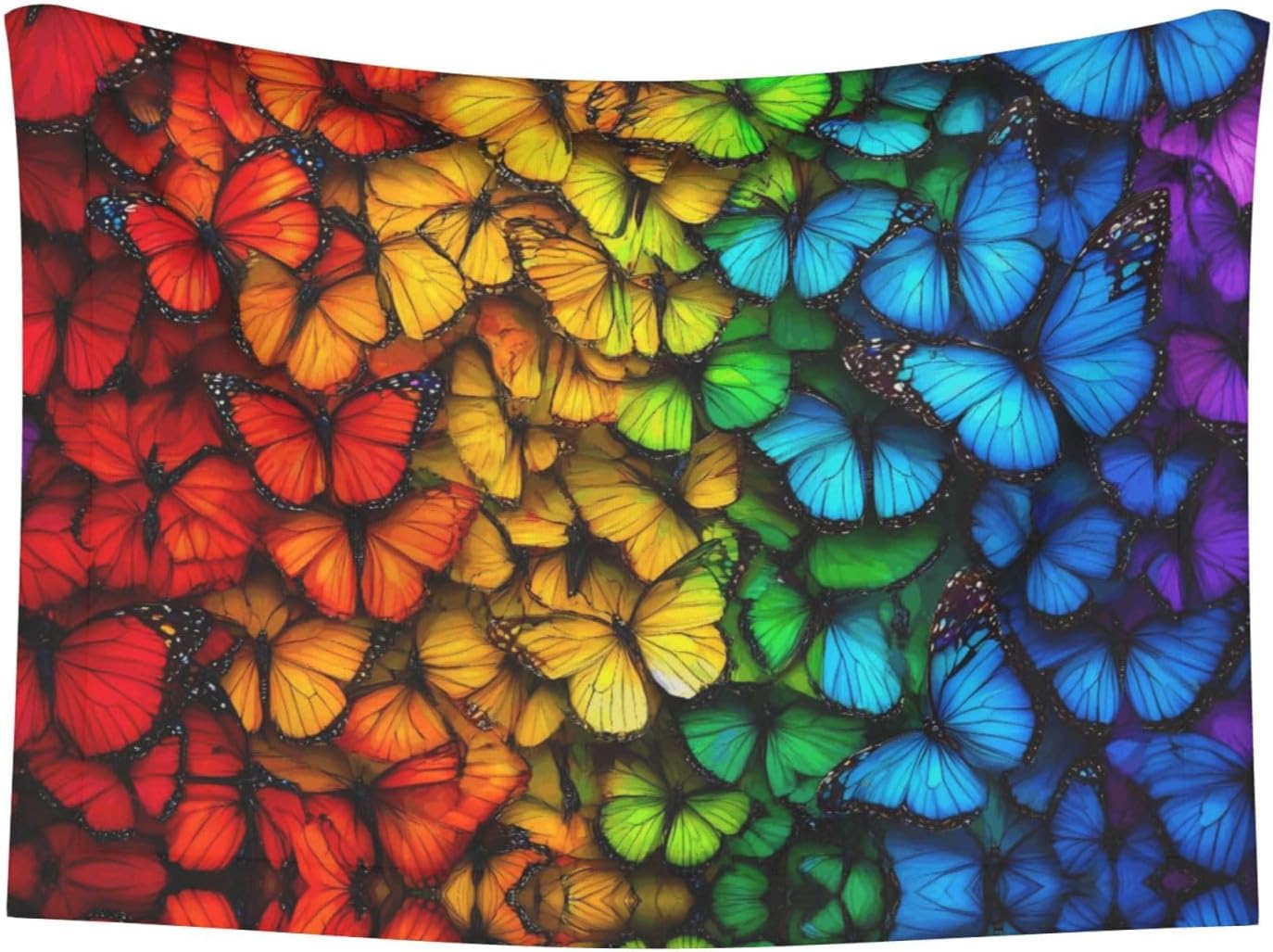 Multicolored Butterflies Print Soft Plush Pet Blanket, Washable Dog Blanket, Cat Fleece Throw, Puppy Bed Crate Mat & Sofa Couch Protector - Large