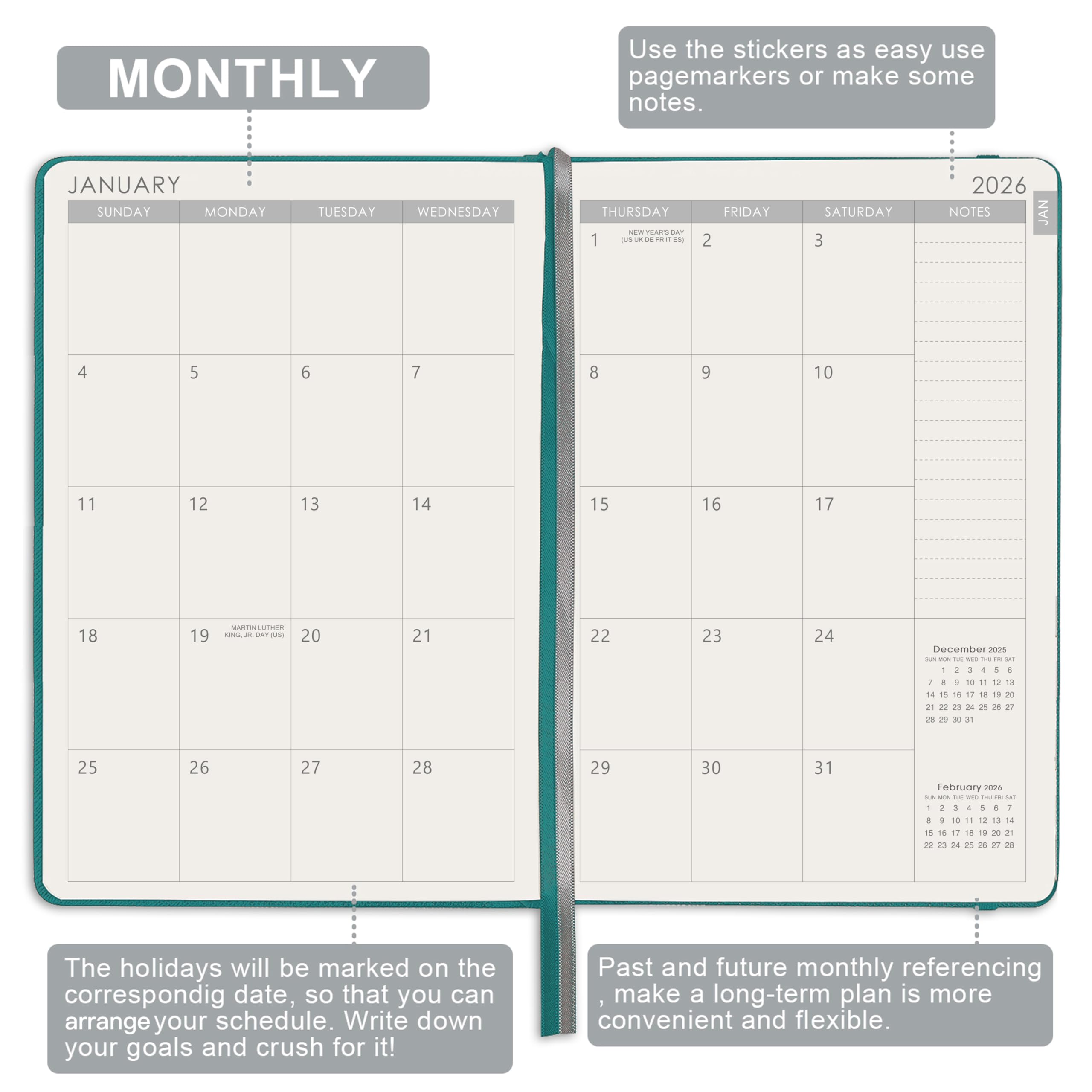 Snapklik.com : Artfan 2026 Planner - 2026 Planner Weekly And Monthly